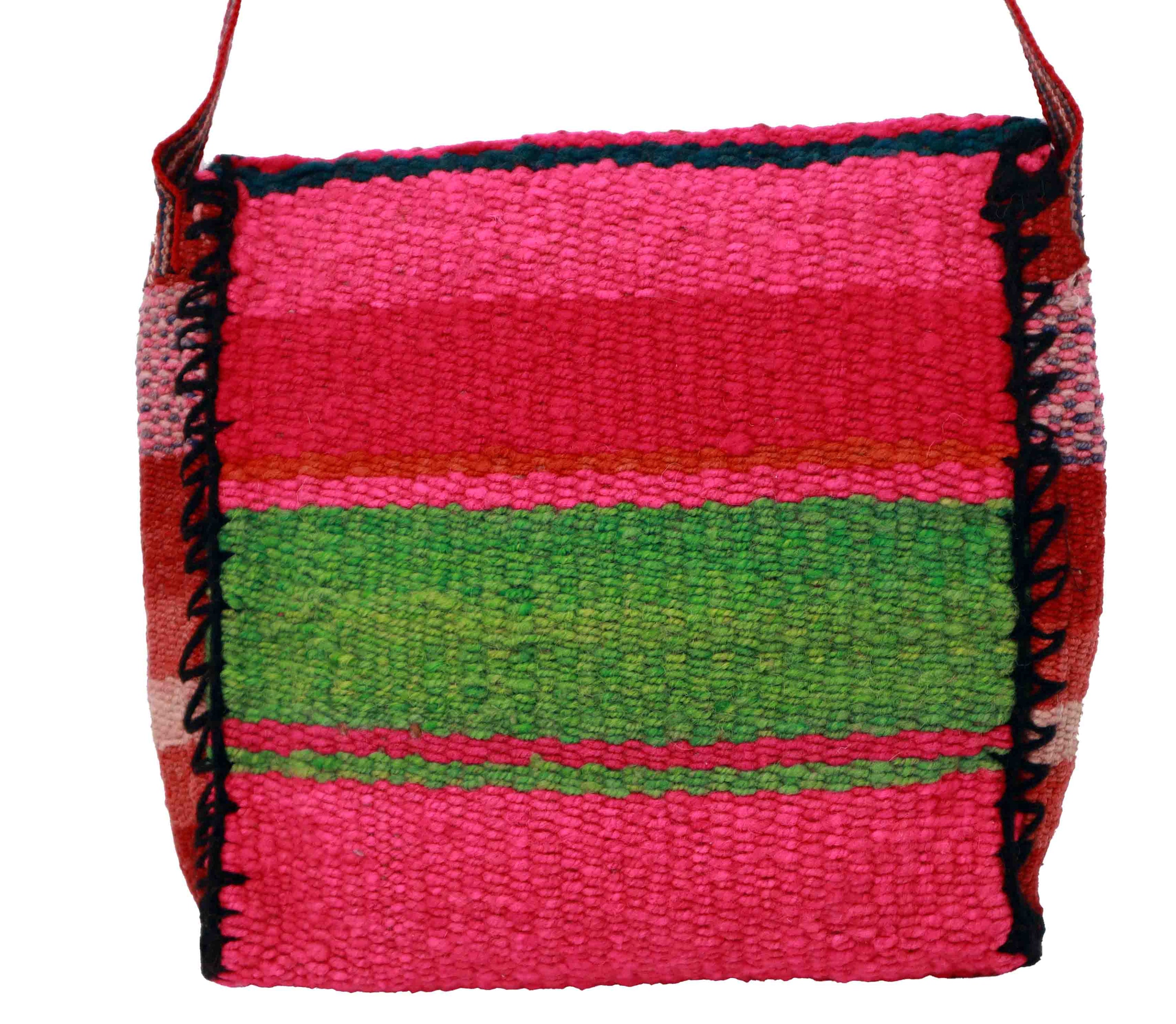 Color Pop Messenger style Crossbody Bag featuring natural dyes and intricate weaving, showcasing vibrant colors and a durable design.