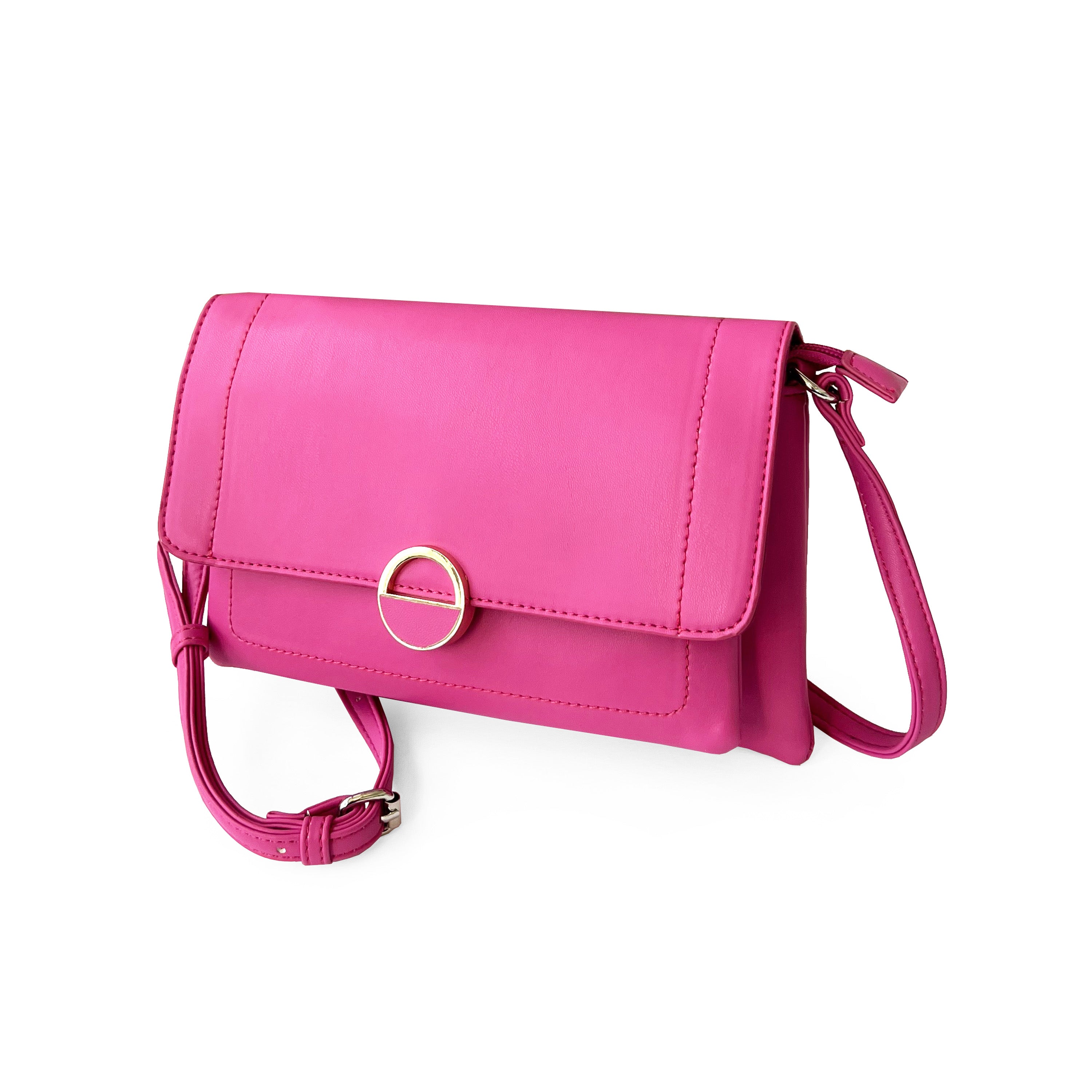 Stylish crossbody bag with a round ornament design, perfect for everyday use.