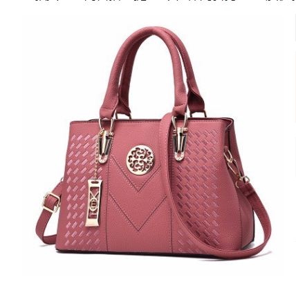 A stylish European American style women's shoulder bag made of durable PU material, featuring a soft handle, zipper closure, and lace detailing.