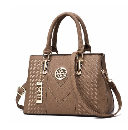 A stylish European American style women's shoulder bag made of durable PU material, featuring a soft handle, zipper closure, and lace detailing.