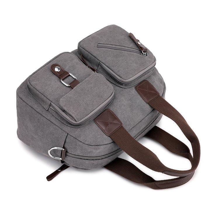 High Quality Canvas Messenger Bag for Ladies in plain design, featuring a soft handle and zipper closure, perfect for casual outings.