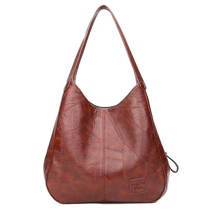 High Quality Casual Fashion Handbag for Women in PU leather, featuring a soft structure, multiple interior pockets, and stylish letter decoration.