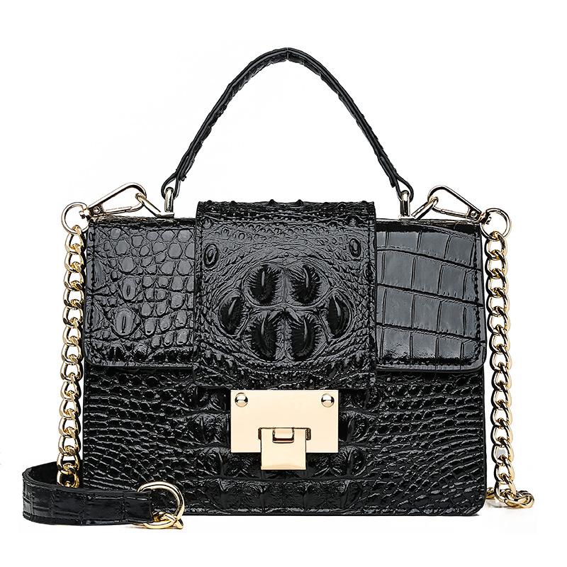 High Quality Korean Style Crossbody Handbag for Women, featuring a small square design, PU leather material, and a stylish chain handle.