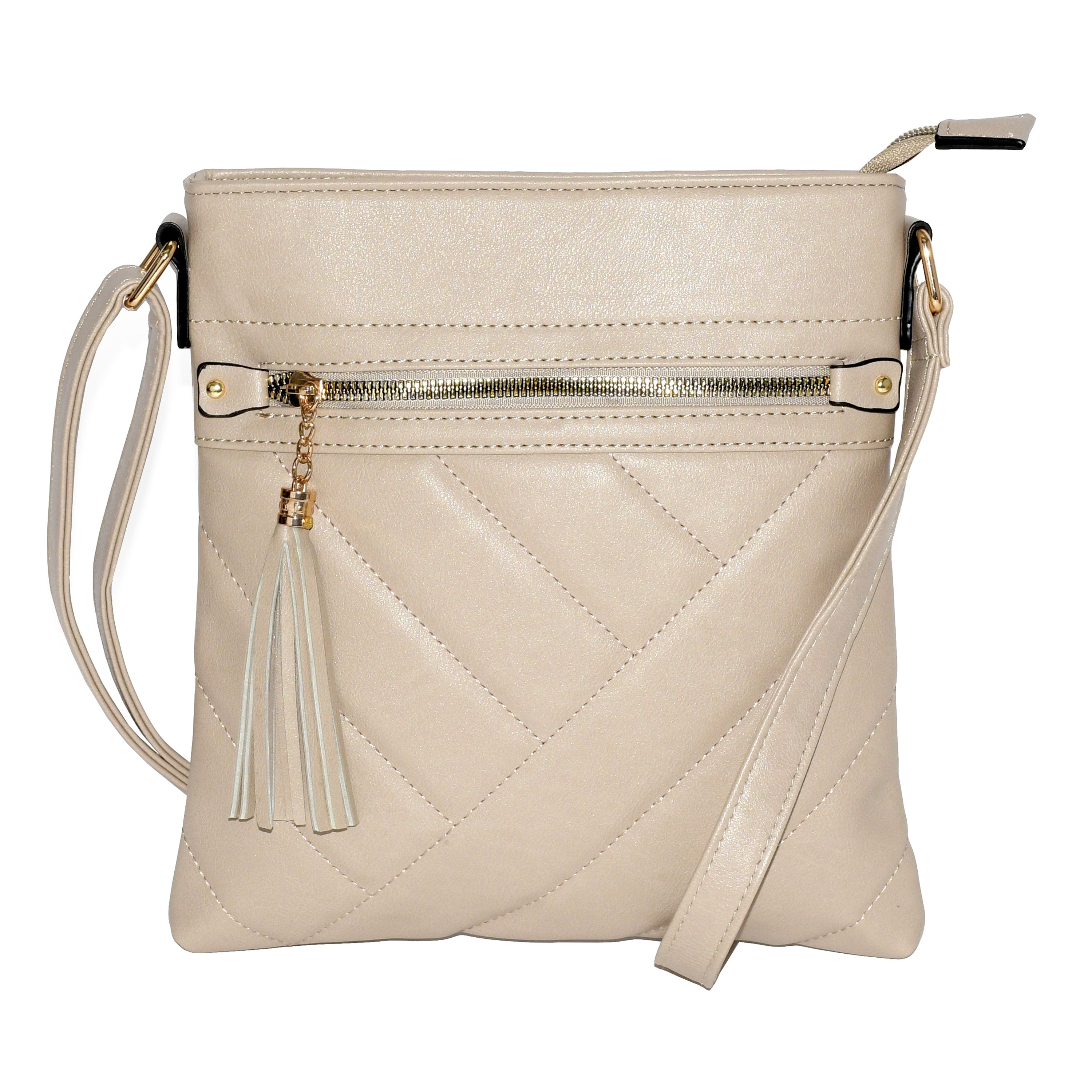 NICCI Ladies' Crossbody Bag featuring a stylish quilt design, durable polyurethane material, and adjustable strap.