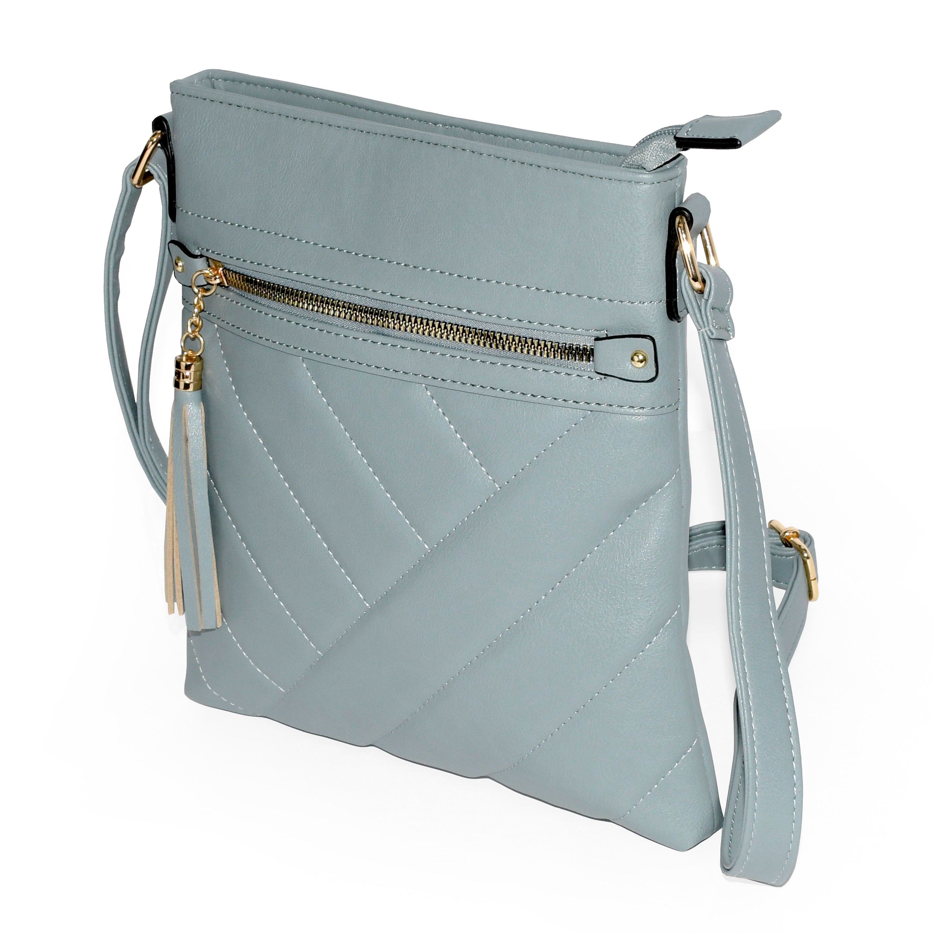 NICCI Ladies' Crossbody Bag featuring a stylish quilt design, durable polyurethane material, and adjustable strap.