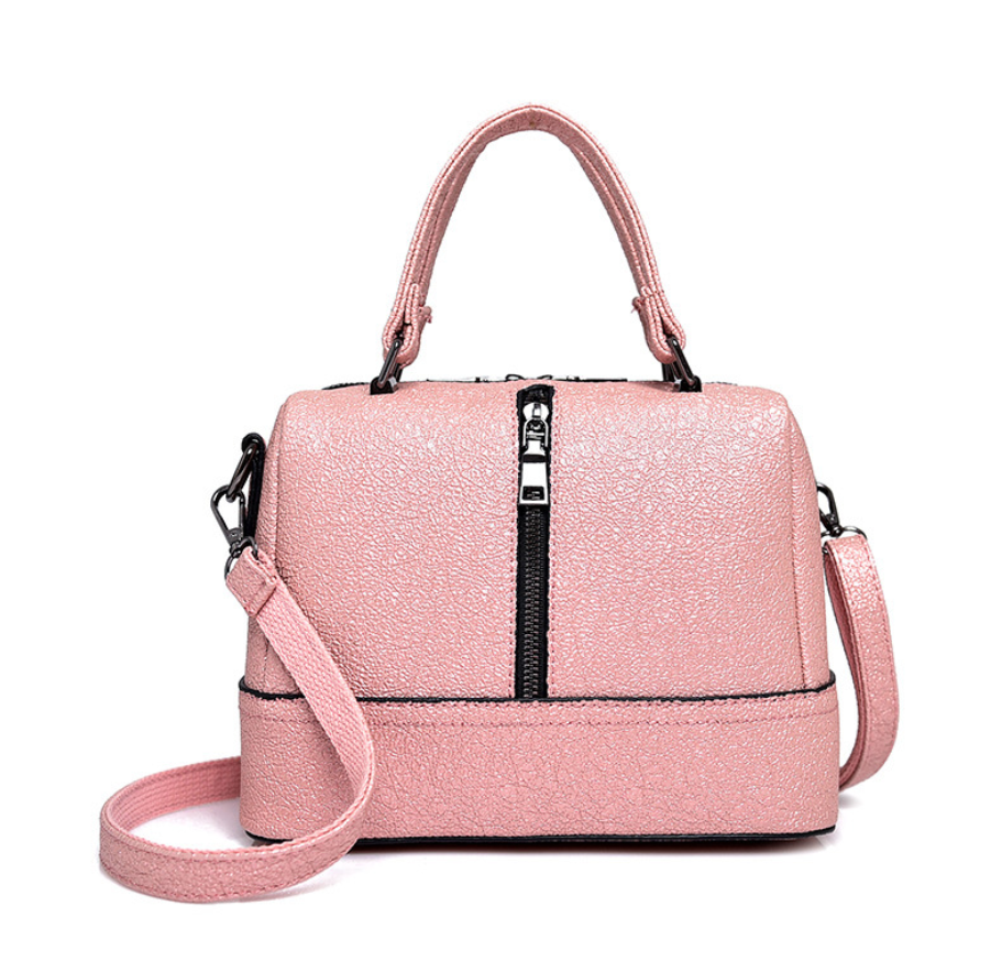 Lady's high quality fashion casual messenger bag made of cowhide with sequins, featuring a stylish Boston bag design.