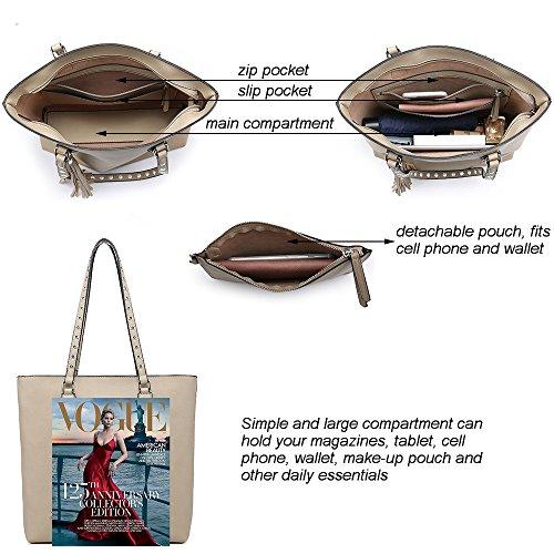 Large Shoulder Hobo Handbag with a small pouch, showcasing its stylish design and spacious interior.