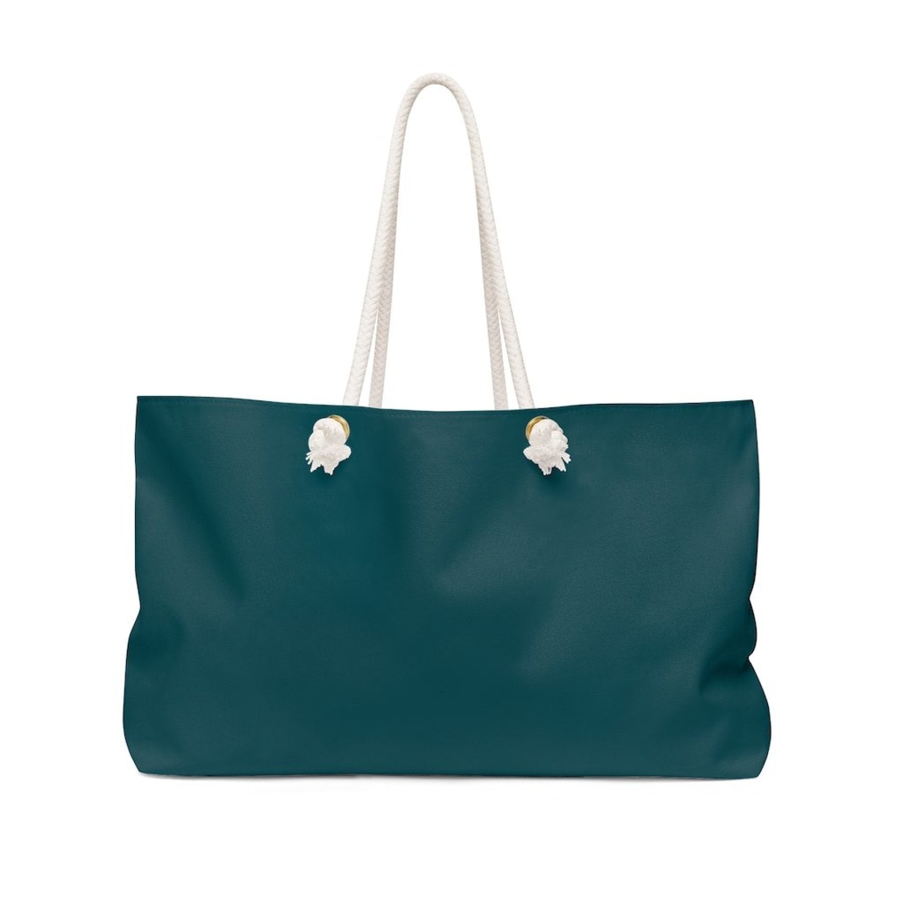 Marine Green Handbag, oversized Weekender Tote Bag with thick rope handles and spacious interior, perfect for beach or casual outings.