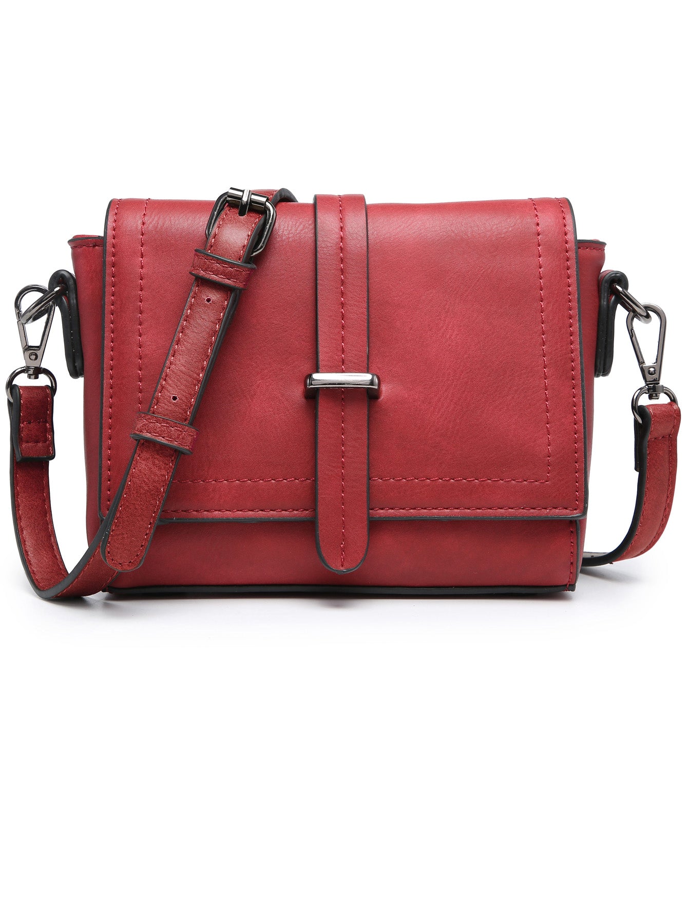 Mini crossbody bag square MT2705 RD in vibrant red color, featuring an adjustable strap and compact design.