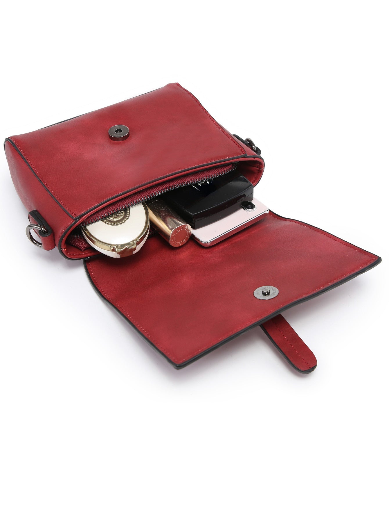 Mini crossbody bag square MT2705 RD in vibrant red color, featuring an adjustable strap and compact design.