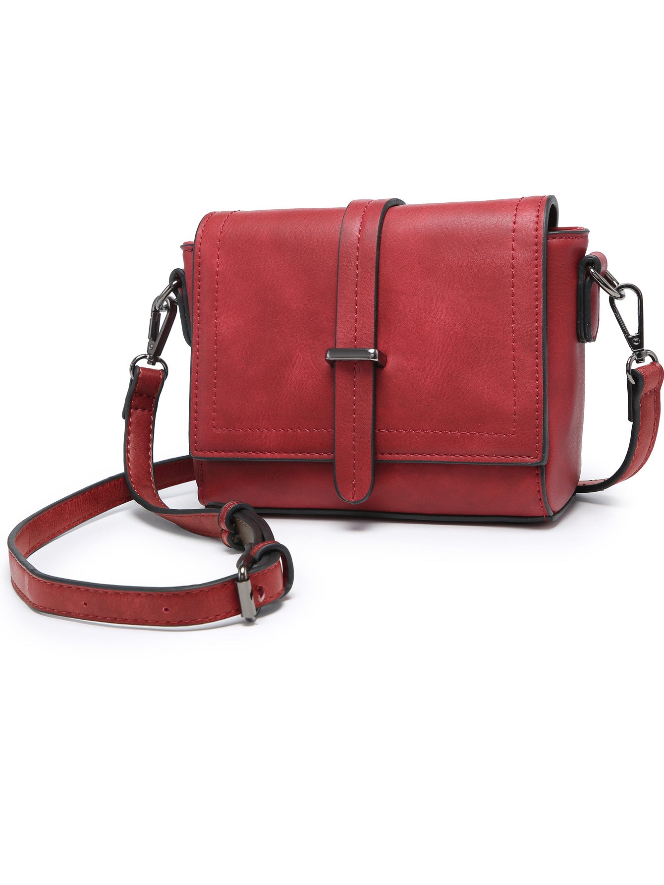 Mini crossbody bag square MT2705 RD in vibrant red color, featuring an adjustable strap and compact design.