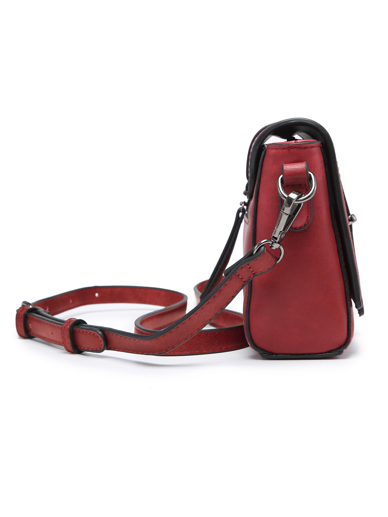 Mini crossbody bag square MT2705 RD in vibrant red color, featuring an adjustable strap and compact design.