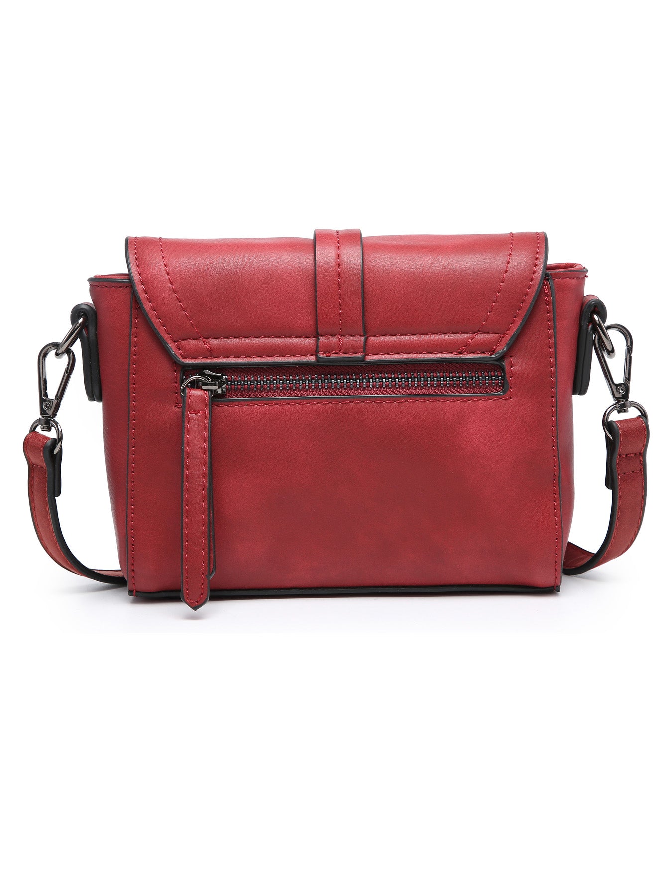 Mini crossbody bag square MT2705 RD in vibrant red color, featuring an adjustable strap and compact design.