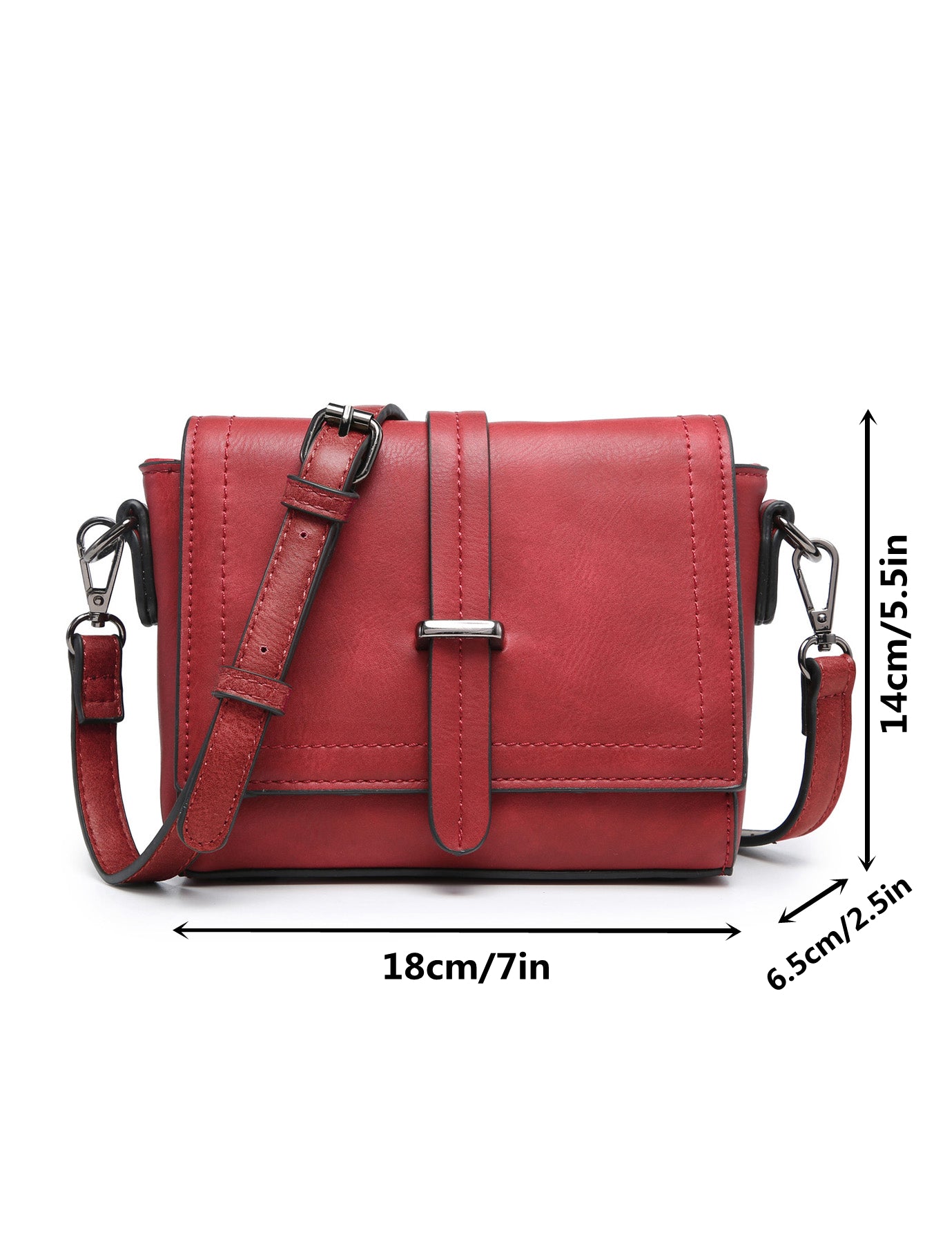 Mini crossbody bag square MT2705 RD in vibrant red color, featuring an adjustable strap and compact design.