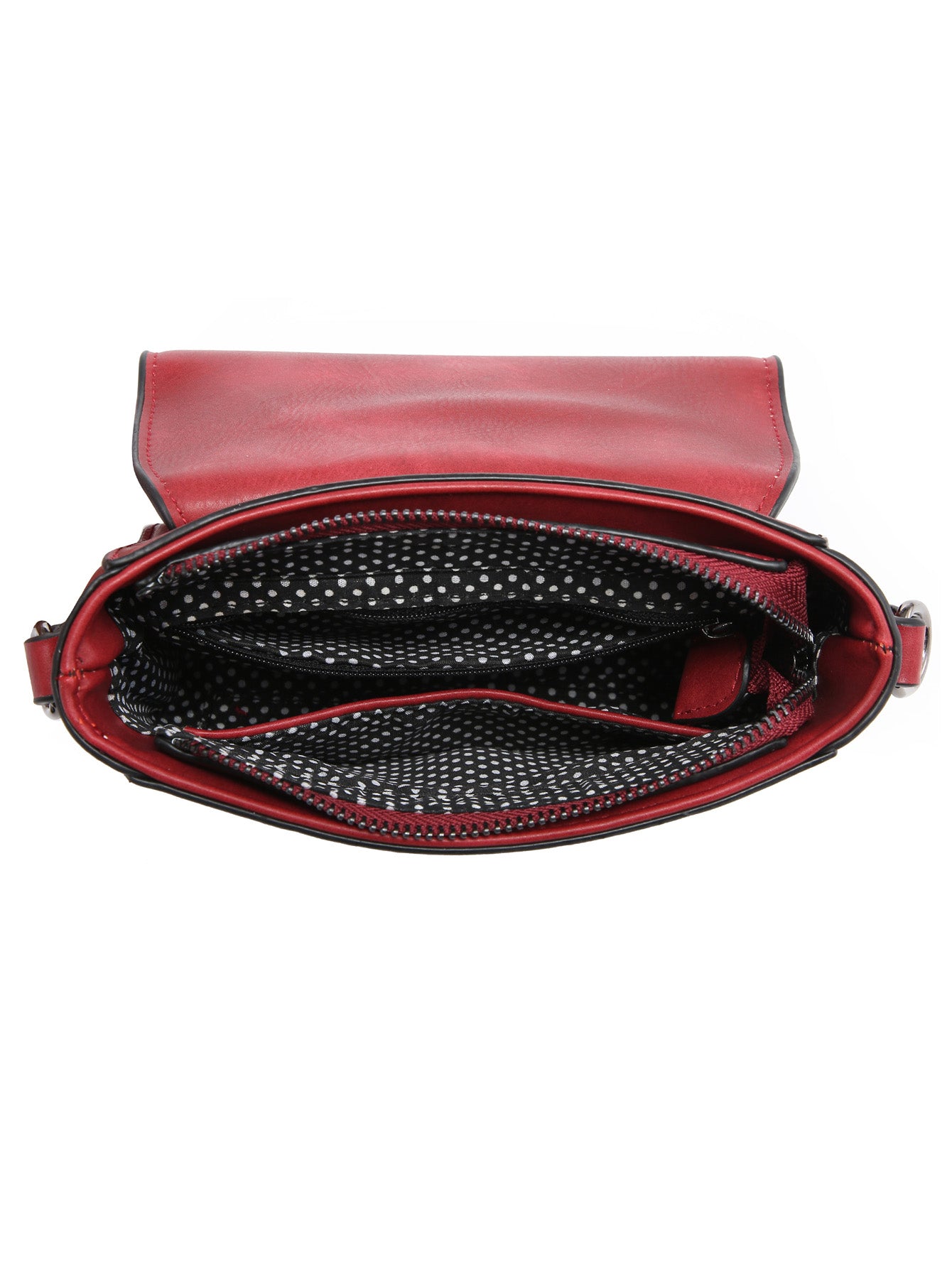 Mini crossbody bag square MT2705 RD in vibrant red color, featuring an adjustable strap and compact design.