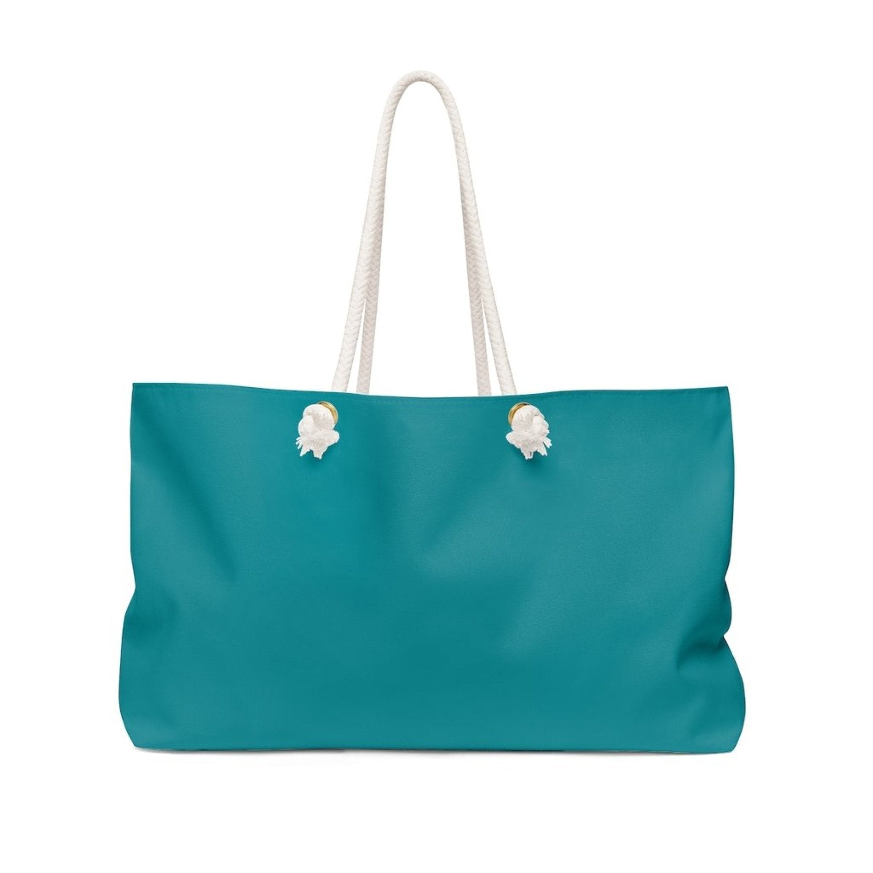 Sea Green Handbag, oversized Weekender Tote Bag with thick rope handles and spacious interior, perfect for beach or casual outings.