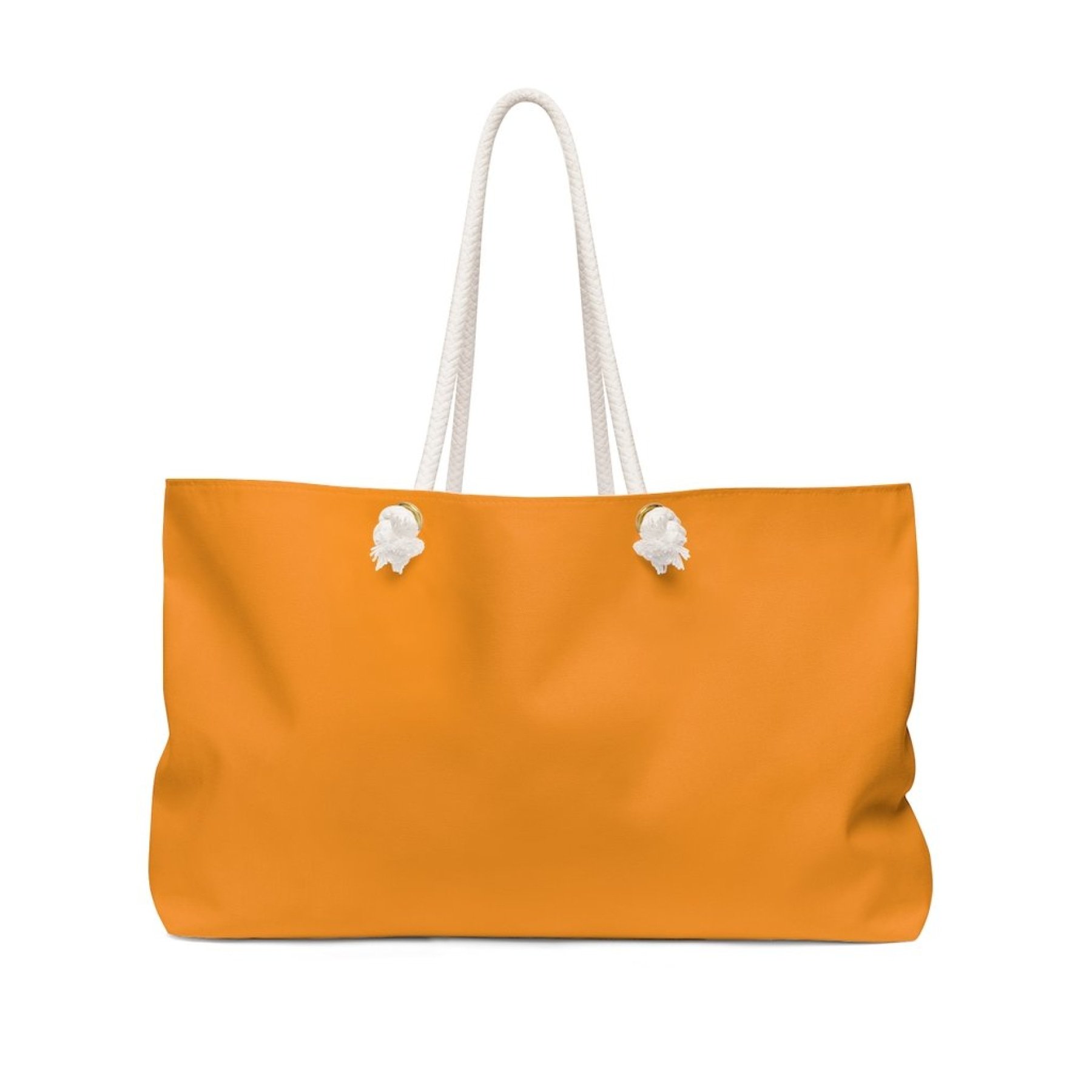 Autumn Orange Weekender Tote Bag with thick rope handles, spacious interior, and durable spun polyester material, perfect for weekend trips.