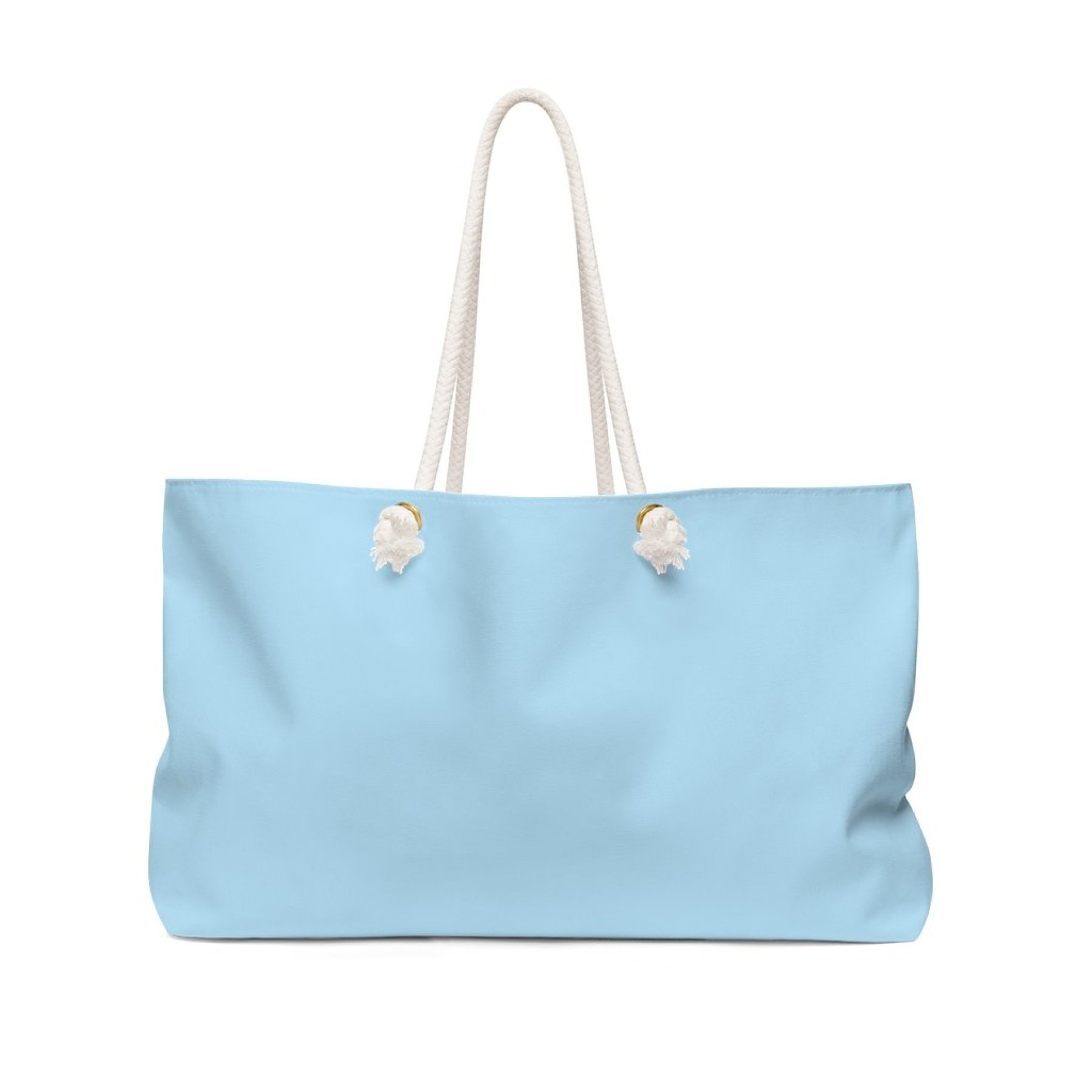 Oversized Weekender Tote Bag in Powder Blue with thick rope handles, spacious interior, and durable design, perfect for beach trips and casual outings.