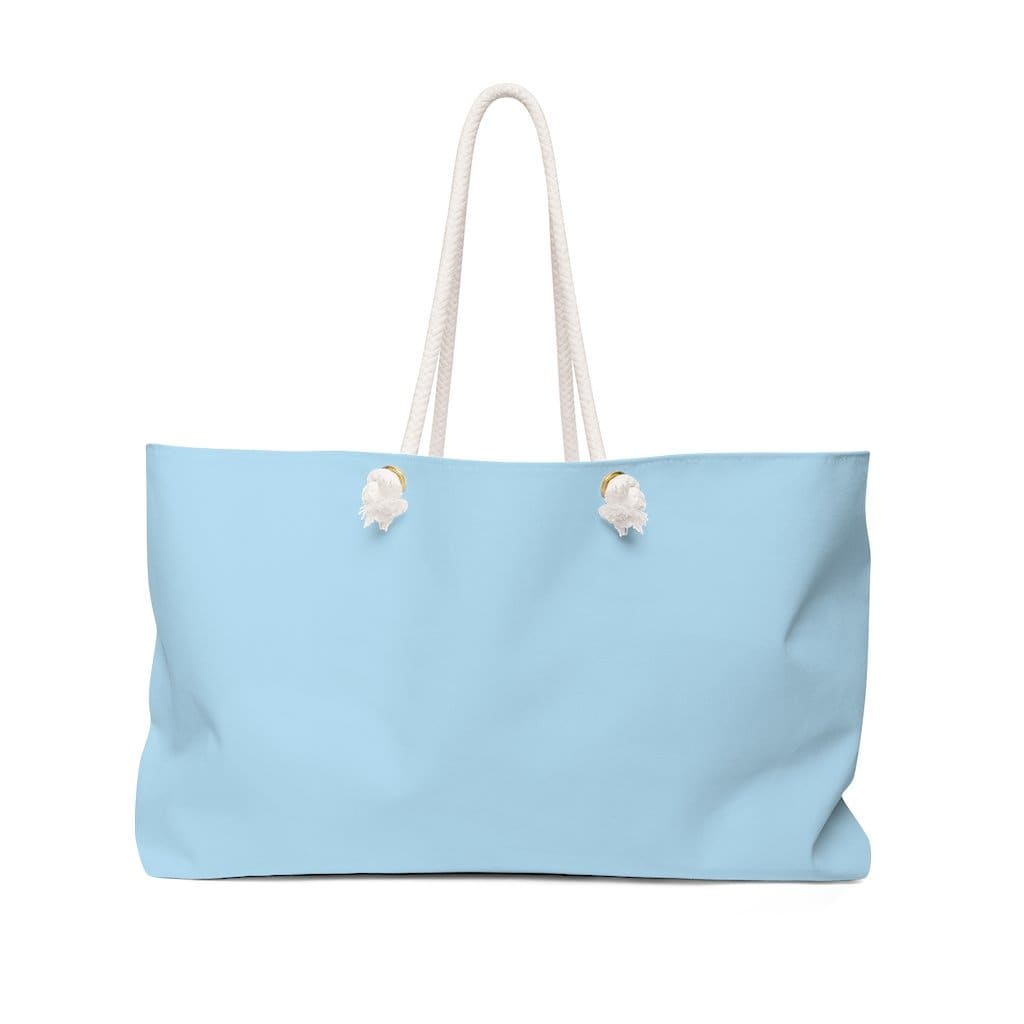 Oversized Weekender Tote Bag in Powder Blue with thick rope handles, spacious interior, and durable design, perfect for beach trips and casual outings.