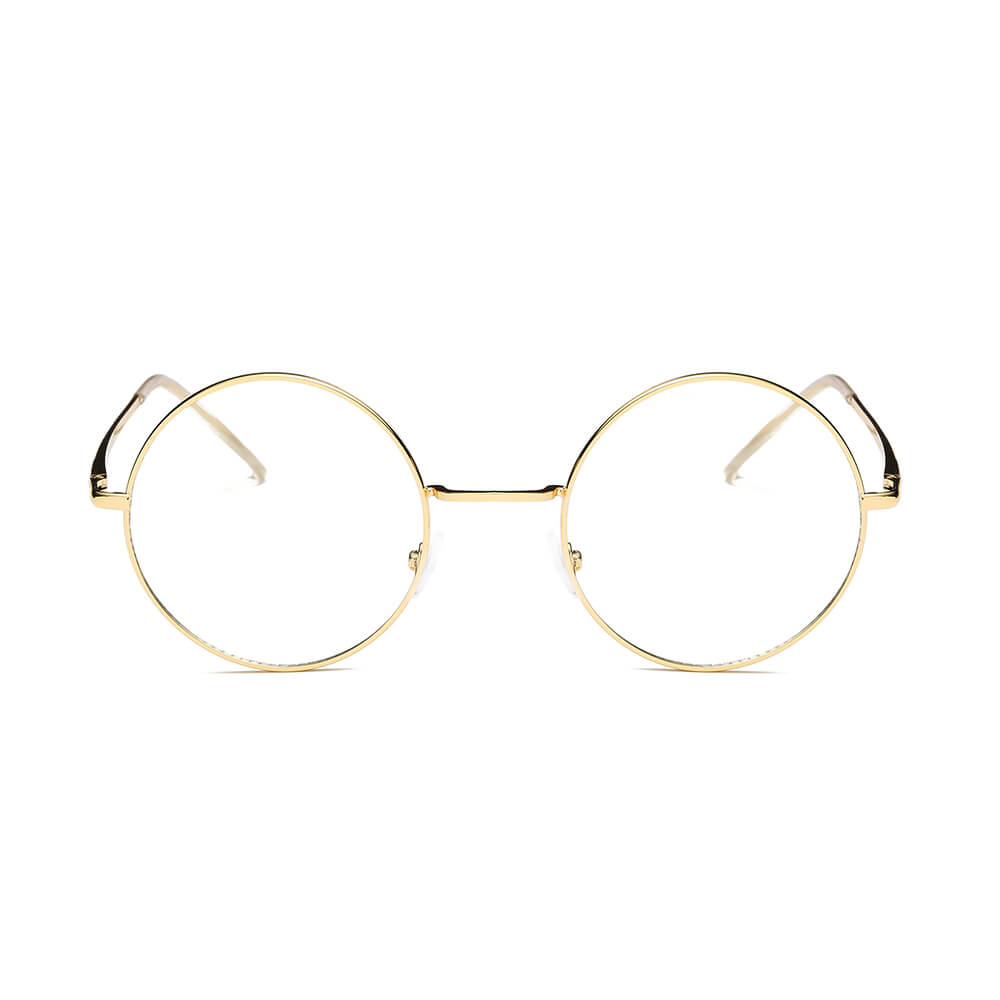 ABERDEEN Round Clear Lens Metal Fashion Glasses featuring a vintage round design with a lightweight metal frame.