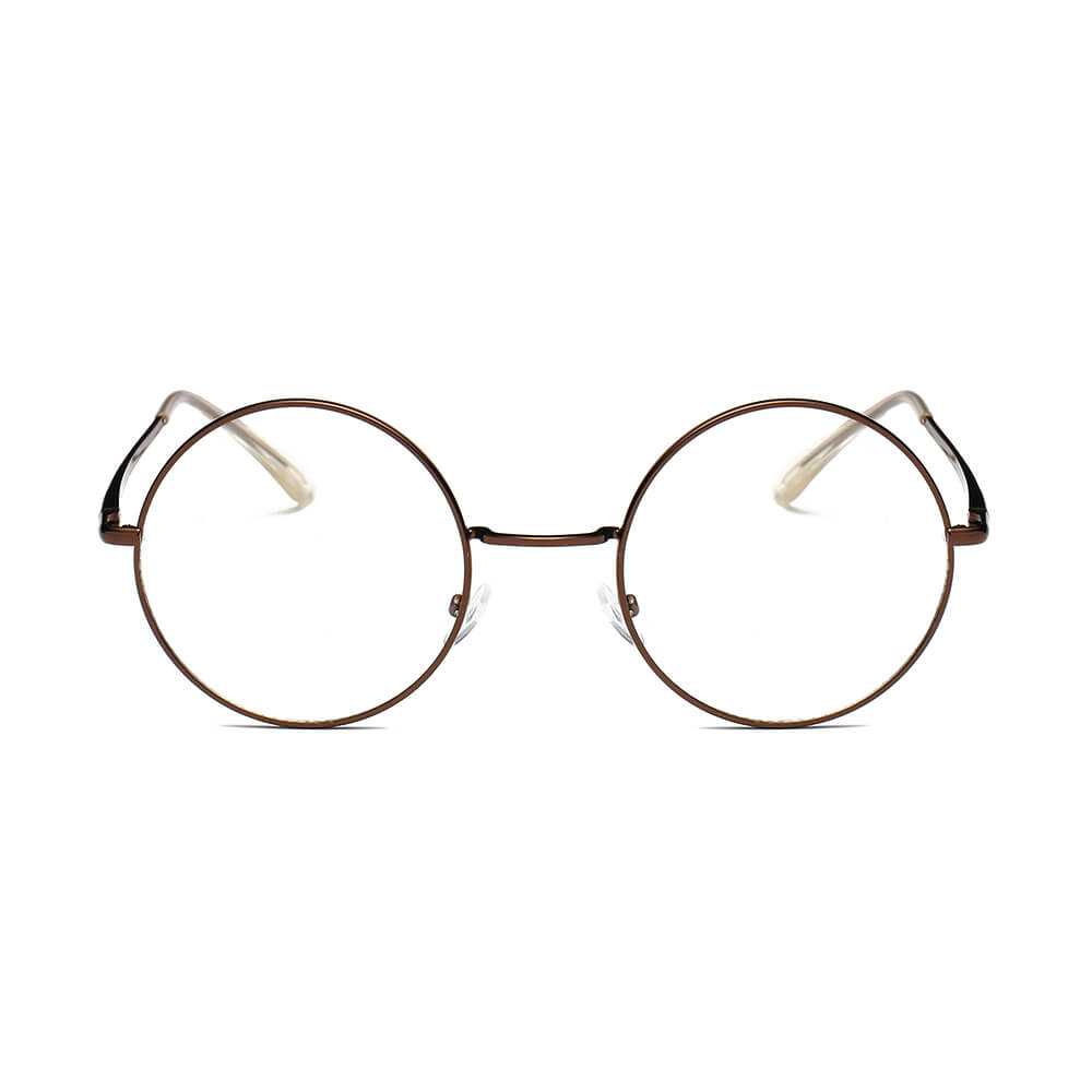 ABERDEEN Round Clear Lens Metal Fashion Glasses featuring a vintage round design with a lightweight metal frame.