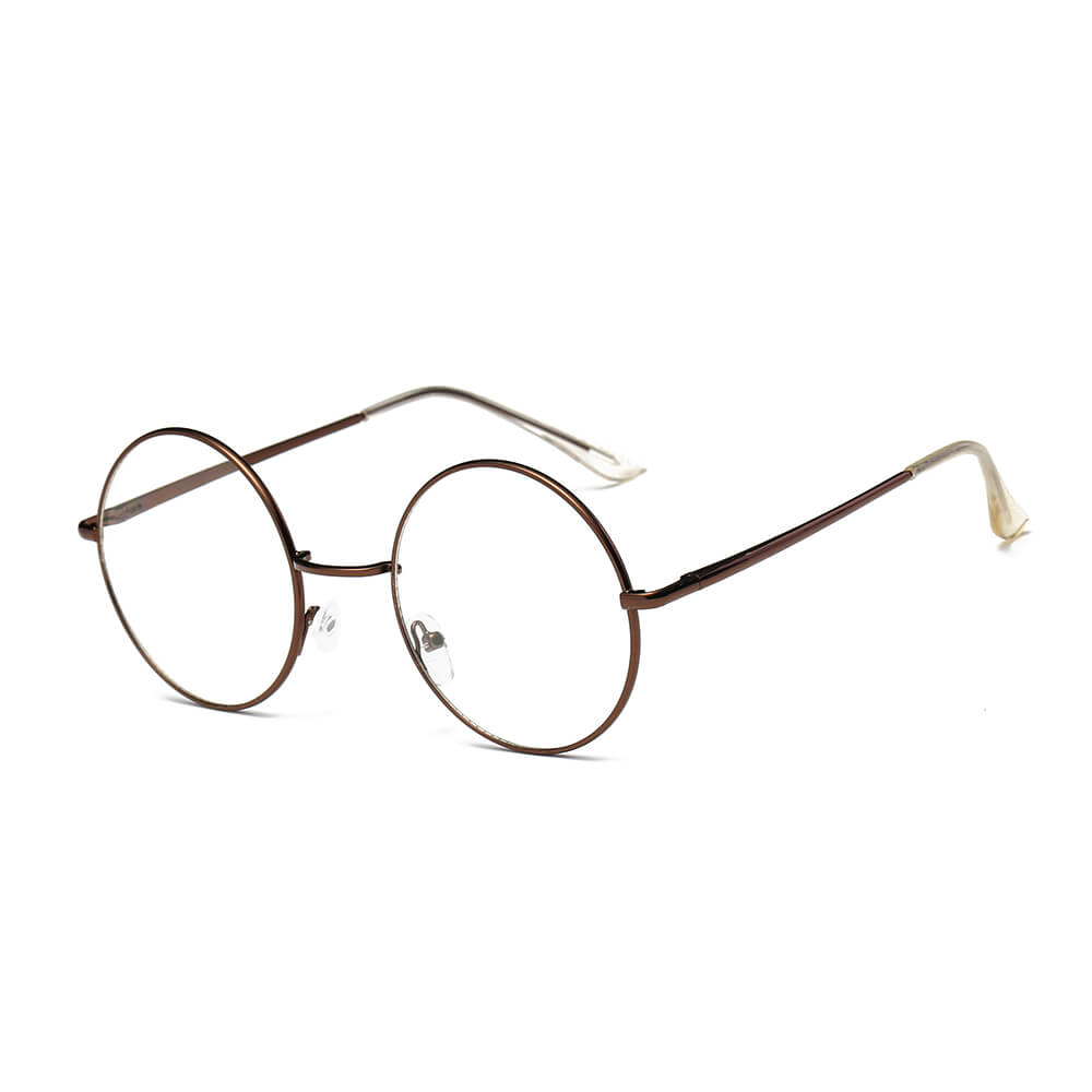 ABERDEEN Round Clear Lens Metal Fashion Glasses featuring a vintage round design with a lightweight metal frame.