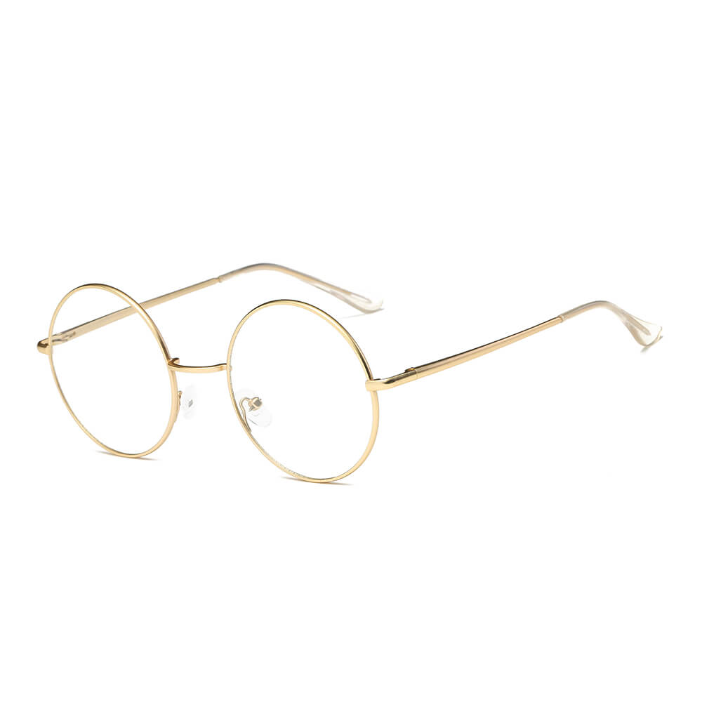 ABERDEEN Round Clear Lens Metal Fashion Glasses featuring a vintage round design with a lightweight metal frame.