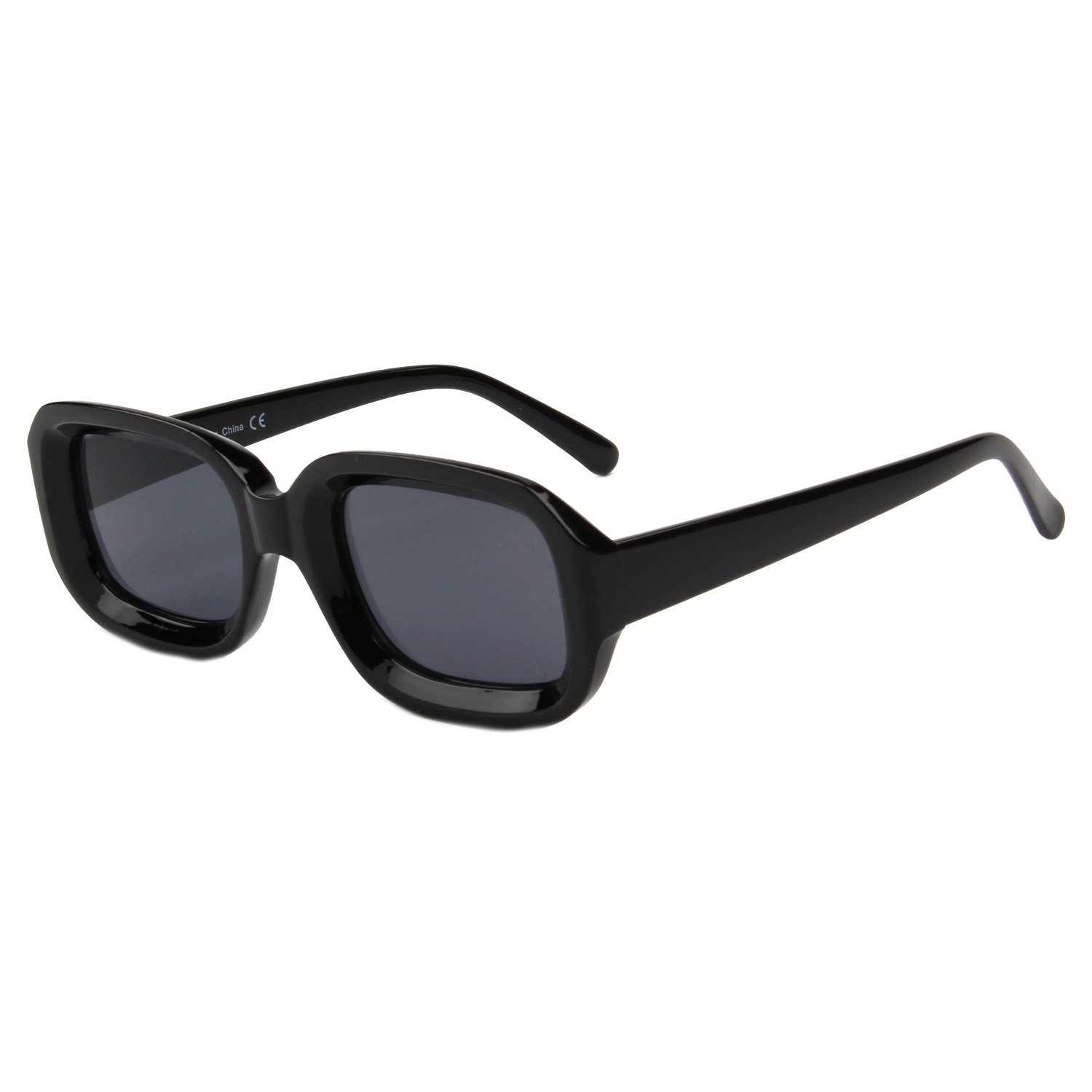 Black square-framed sunglasses.