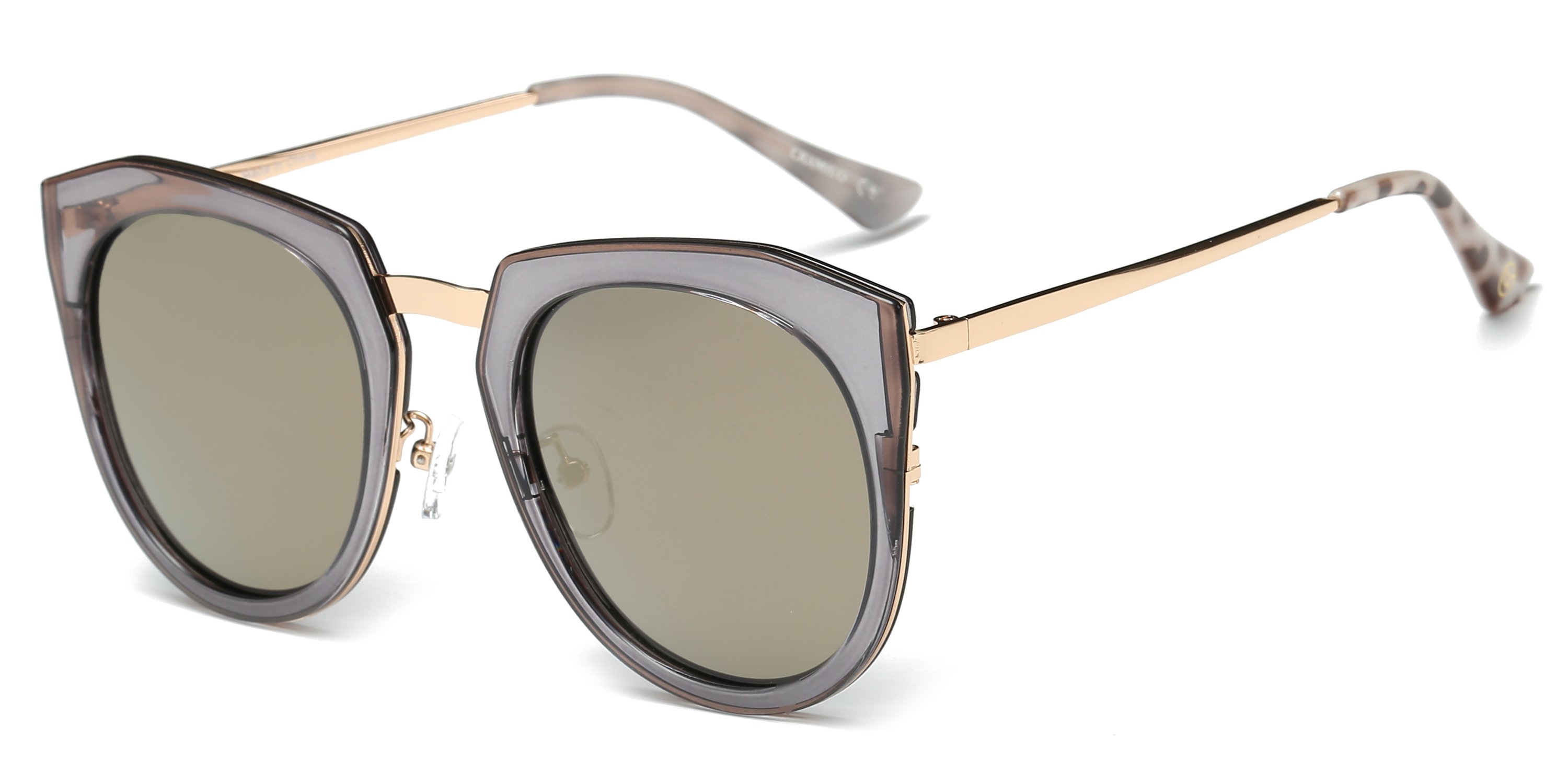 Adeline Women Oversize Cat Eye Fashion Sunglasses with polarized lenses and a stylish plastic frame, perfect for sunny days.