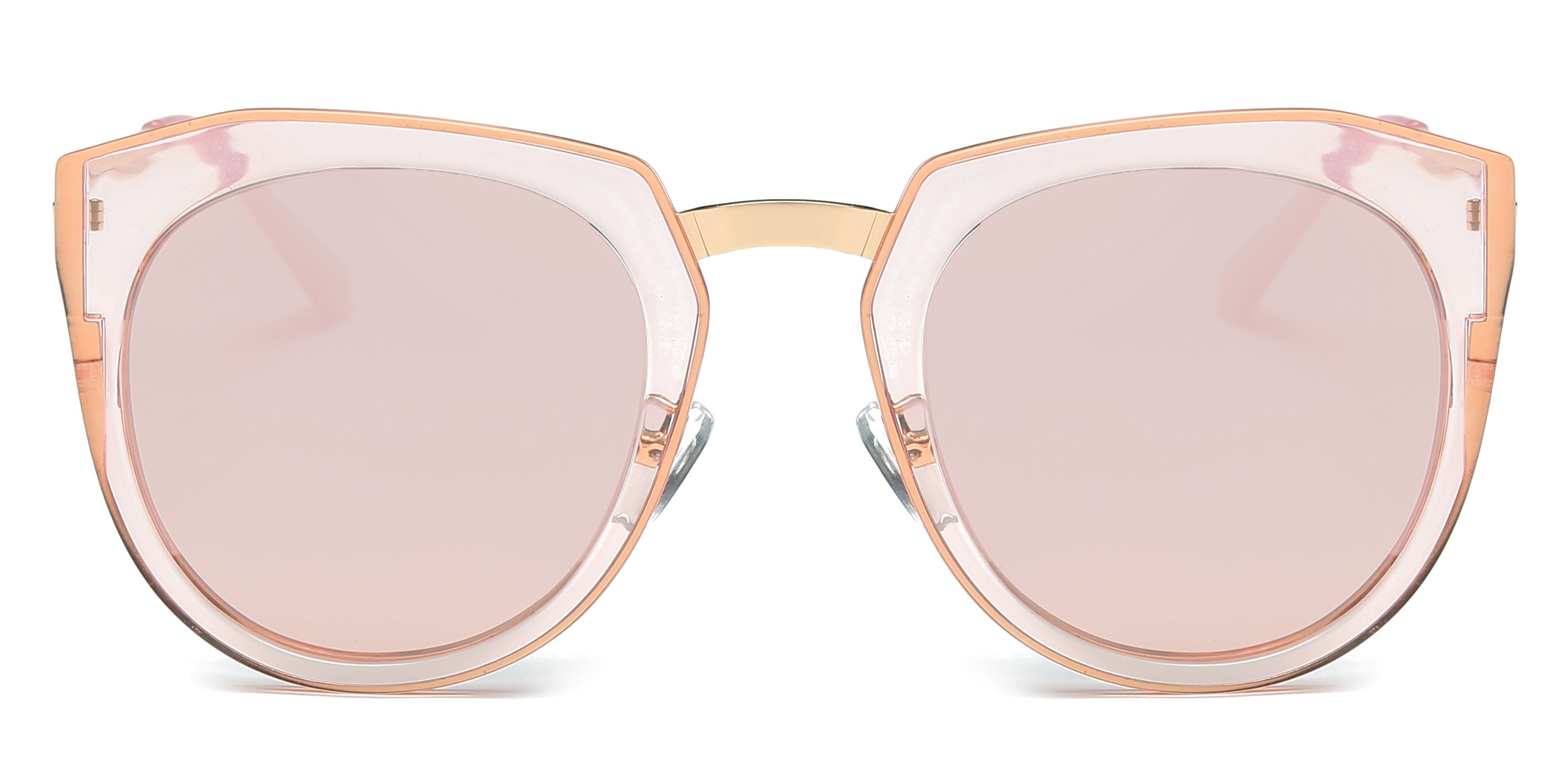 Adeline Women Oversize Cat Eye Fashion Sunglasses with polarized lenses and a stylish plastic frame, perfect for sunny days.