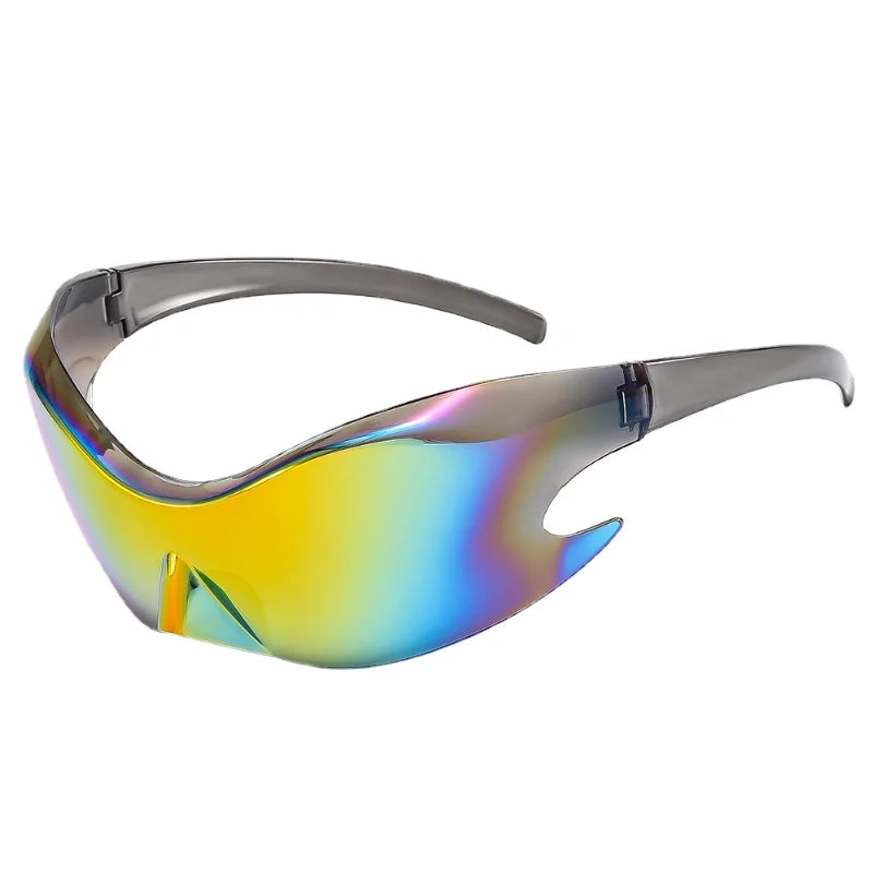 A pair of stylish Alien Era Sunglasses for men with an oval design, featuring UV400 lenses and a durable polycarbonate frame.