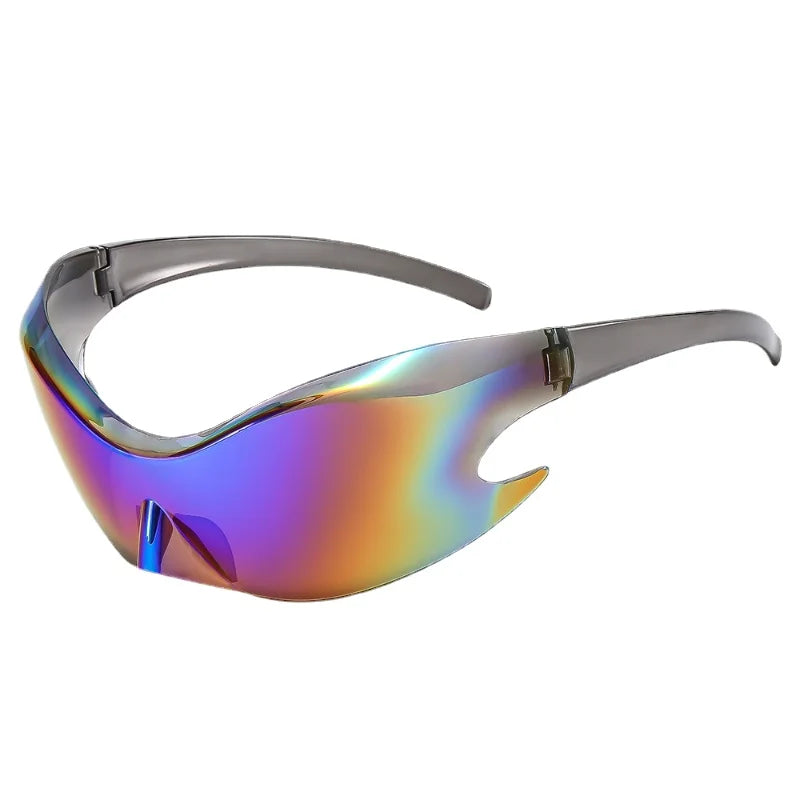 A pair of stylish Alien Era Sunglasses for men with an oval design, featuring UV400 lenses and a durable polycarbonate frame.