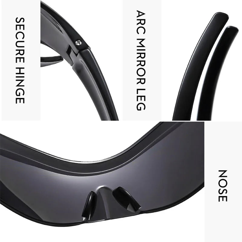 A pair of stylish Alien Era Sunglasses for men with an oval design, featuring UV400 lenses and a durable polycarbonate frame.