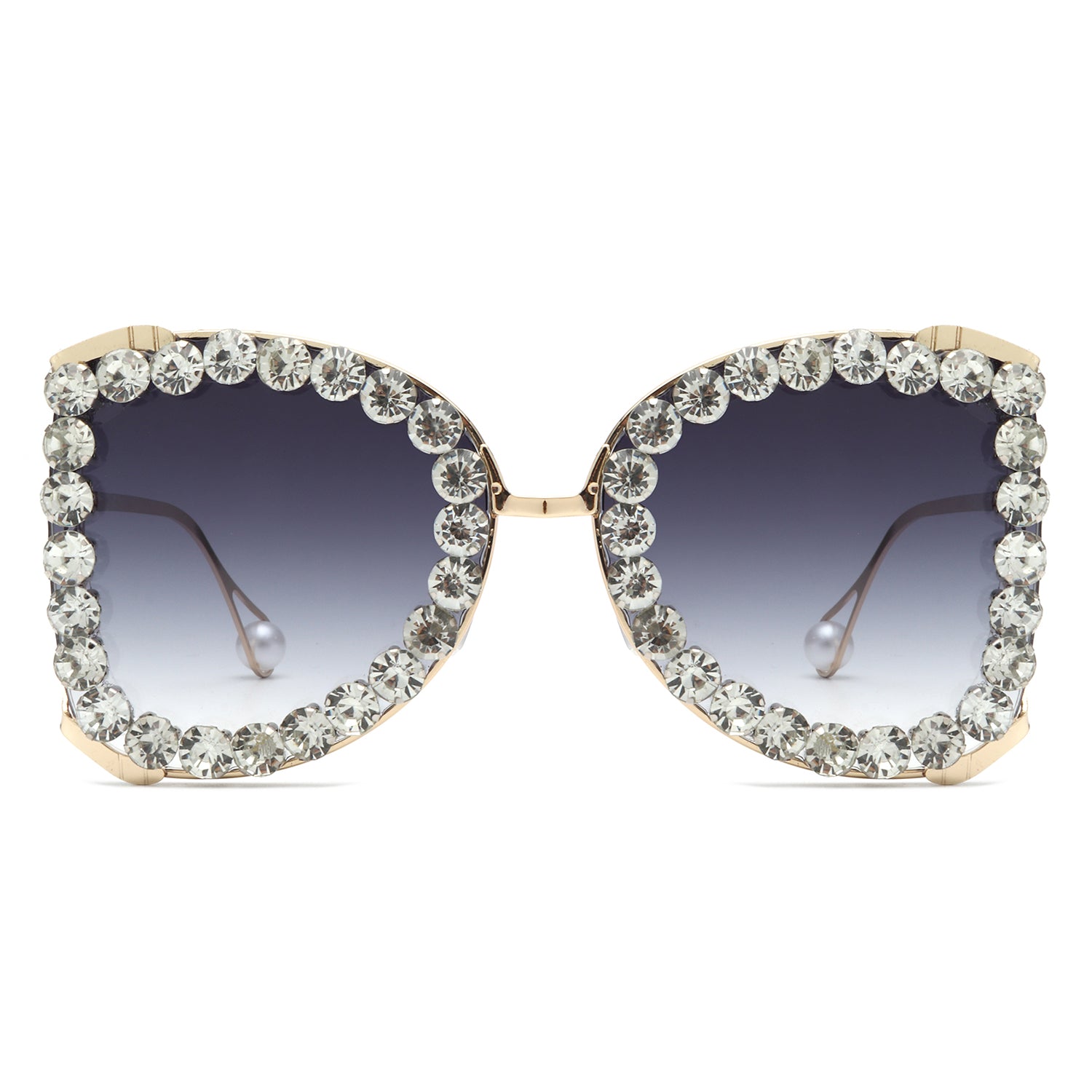 Apex Luxury Oversized Rhinestone Butterfly Women's Sunglasses featuring a glamorous butterfly design with sparkling rhinestones and lightweight plastic frames.