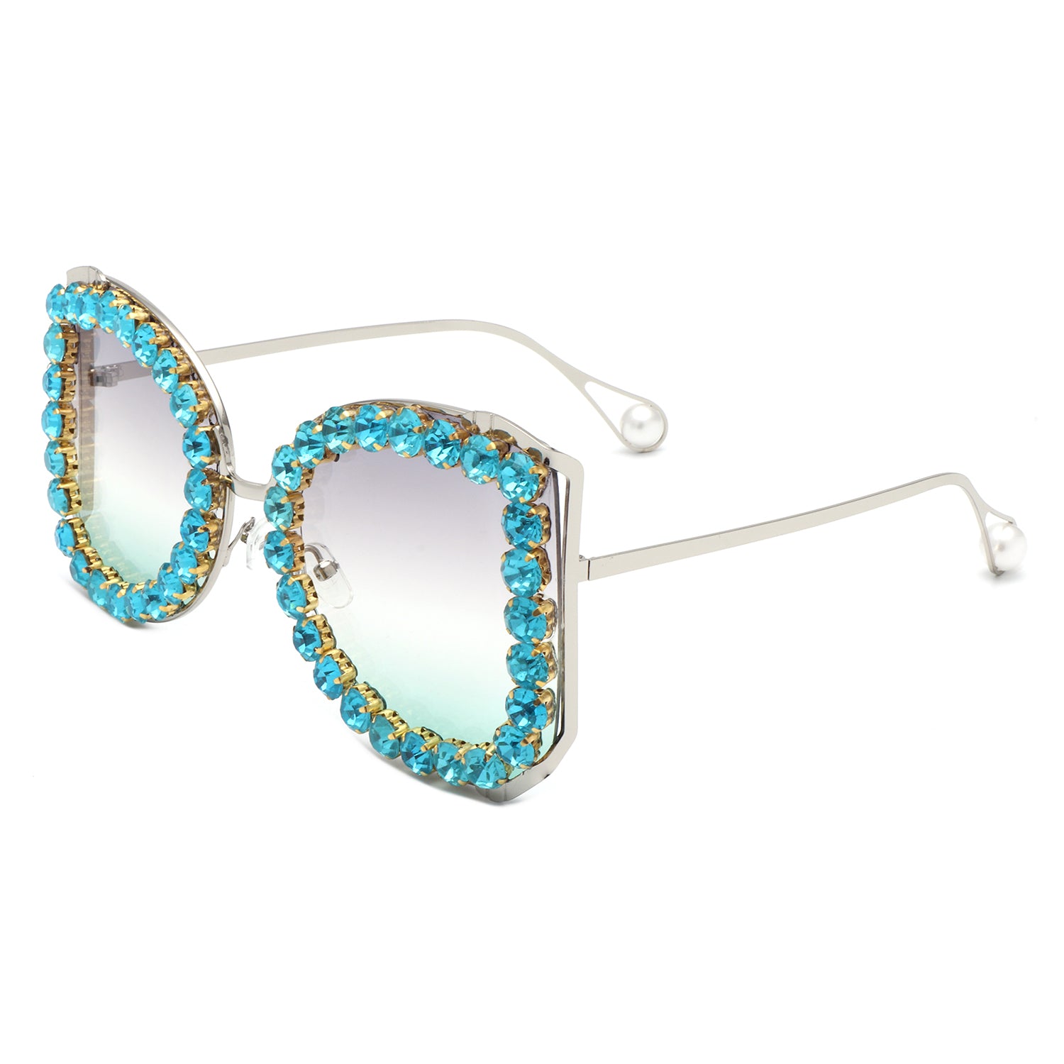 Apex Luxury Oversized Rhinestone Butterfly Women's Sunglasses featuring a glamorous butterfly design with sparkling rhinestones and lightweight plastic frames.