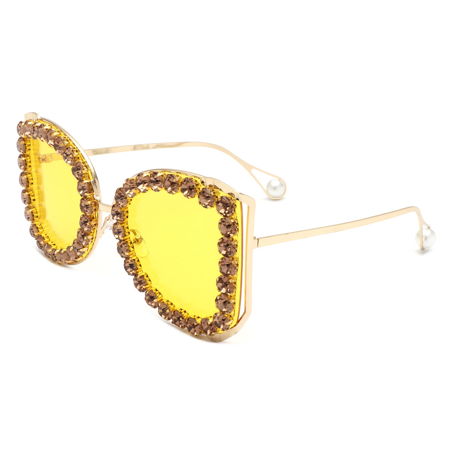 Apex Luxury Oversized Rhinestone Butterfly Women's Sunglasses featuring a glamorous butterfly design with sparkling rhinestones and lightweight plastic frames.