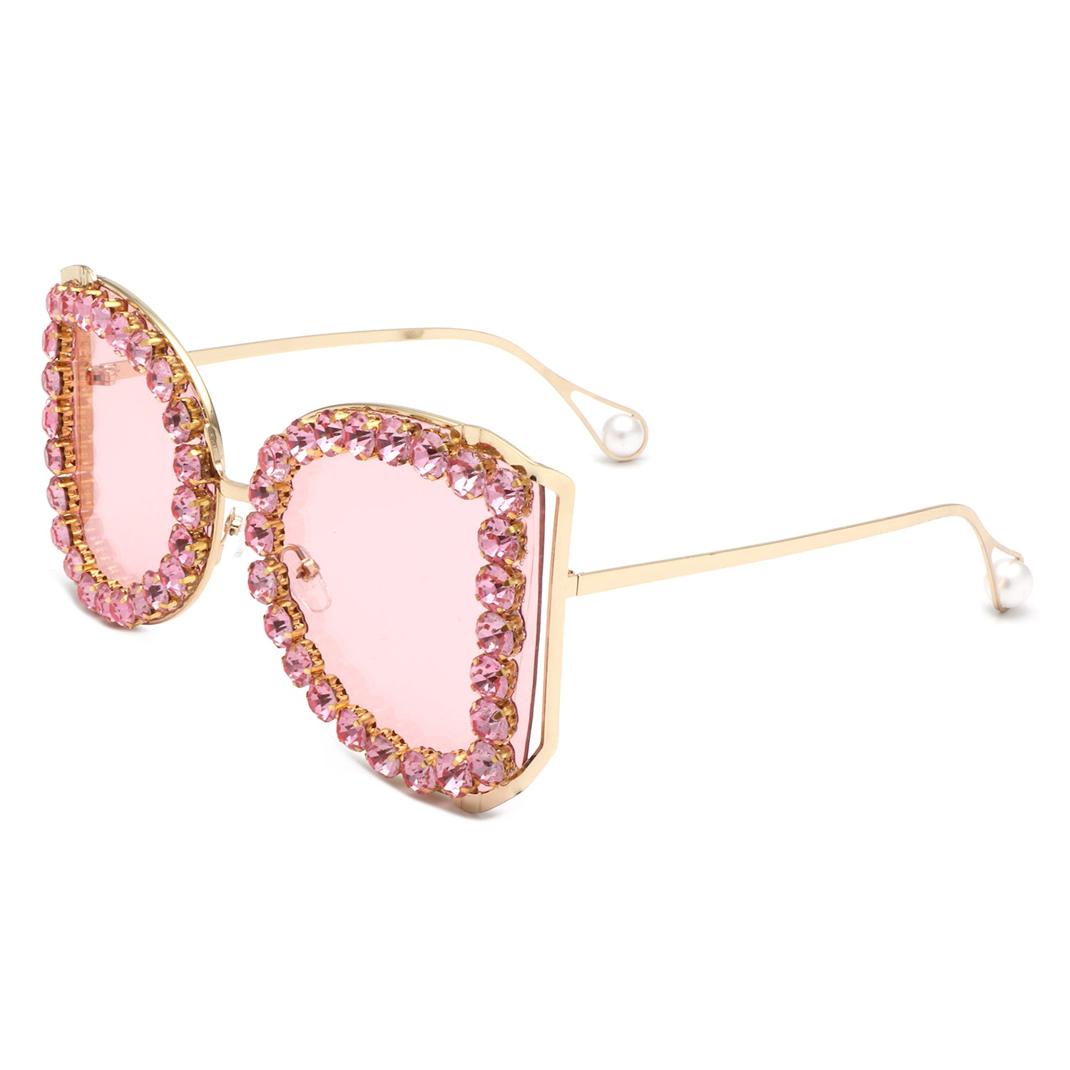 Apex Luxury Oversized Rhinestone Butterfly Women's Sunglasses featuring a glamorous butterfly design with sparkling rhinestones and lightweight plastic frames.