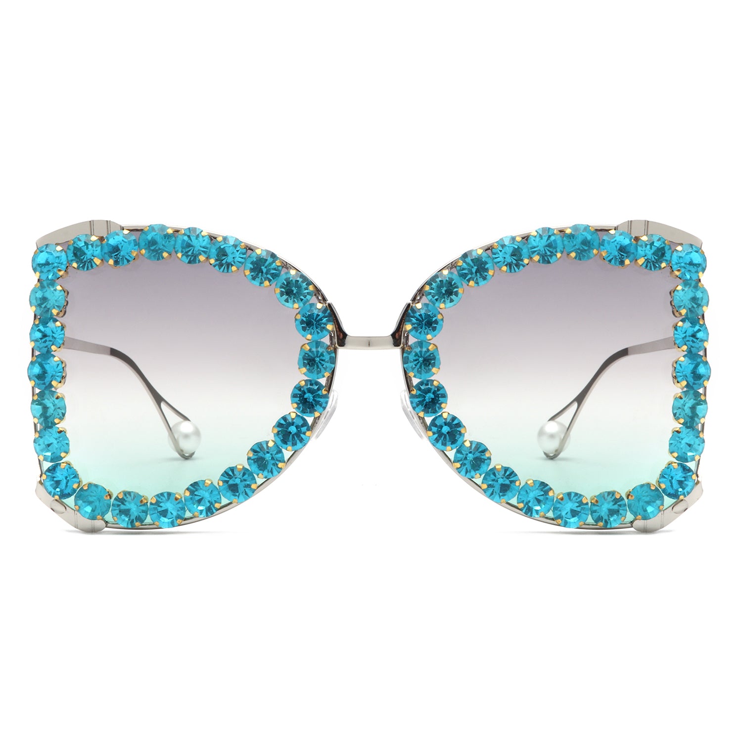 Apex Luxury Oversized Rhinestone Butterfly Women's Sunglasses featuring a glamorous butterfly design with sparkling rhinestones and lightweight plastic frames.