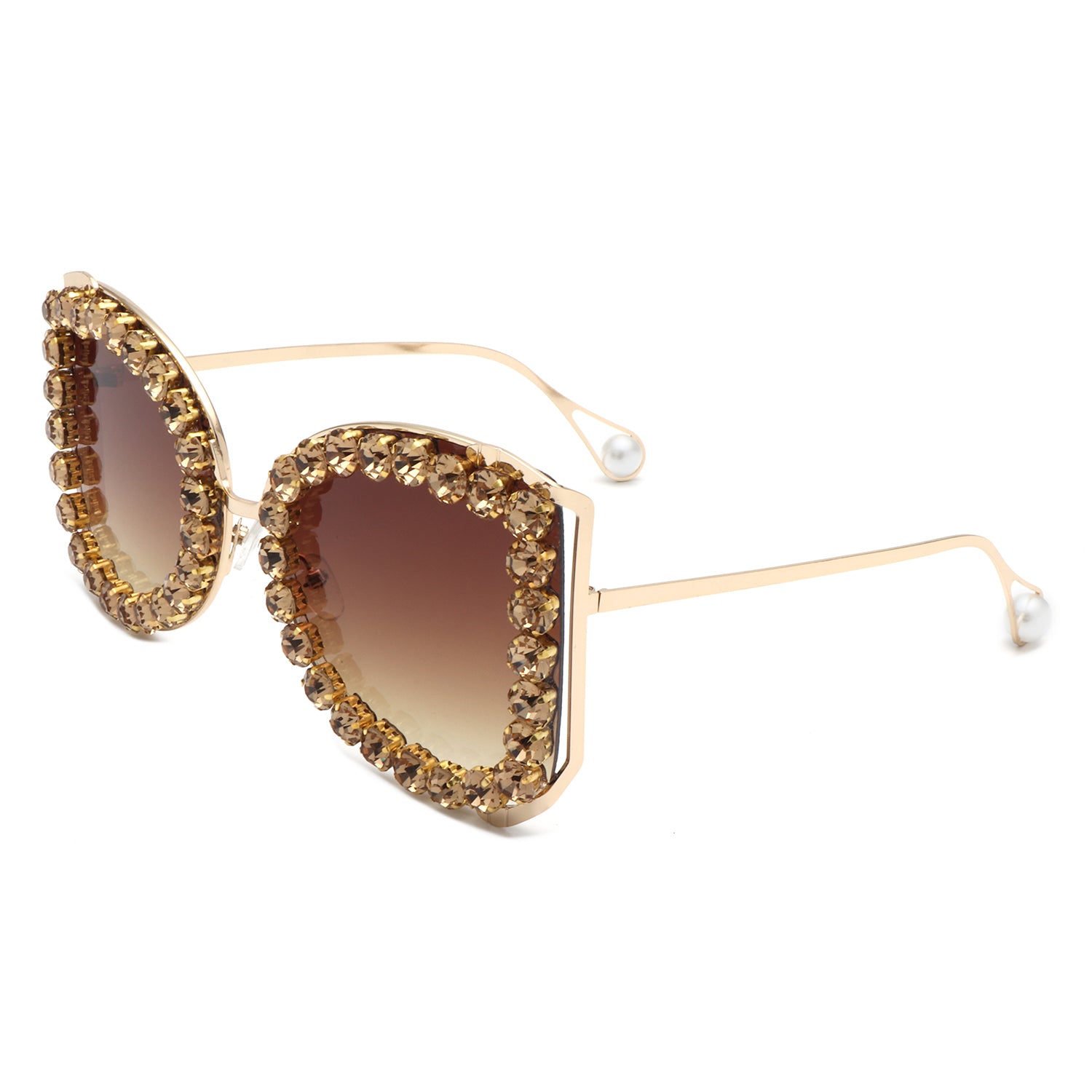 Apex Luxury Oversized Rhinestone Butterfly Women's Sunglasses featuring a glamorous butterfly design with sparkling rhinestones and lightweight plastic frames.