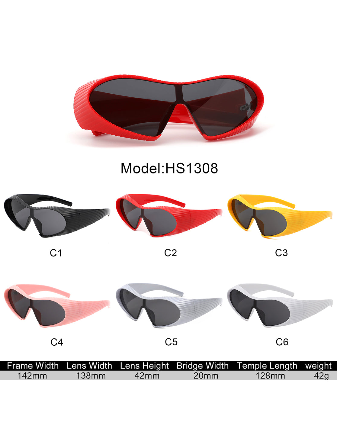 Ascary Oversized Winged Bar Shield Sunglasses with stylish wraparound design and polycarbonate lenses, offering UV protection.