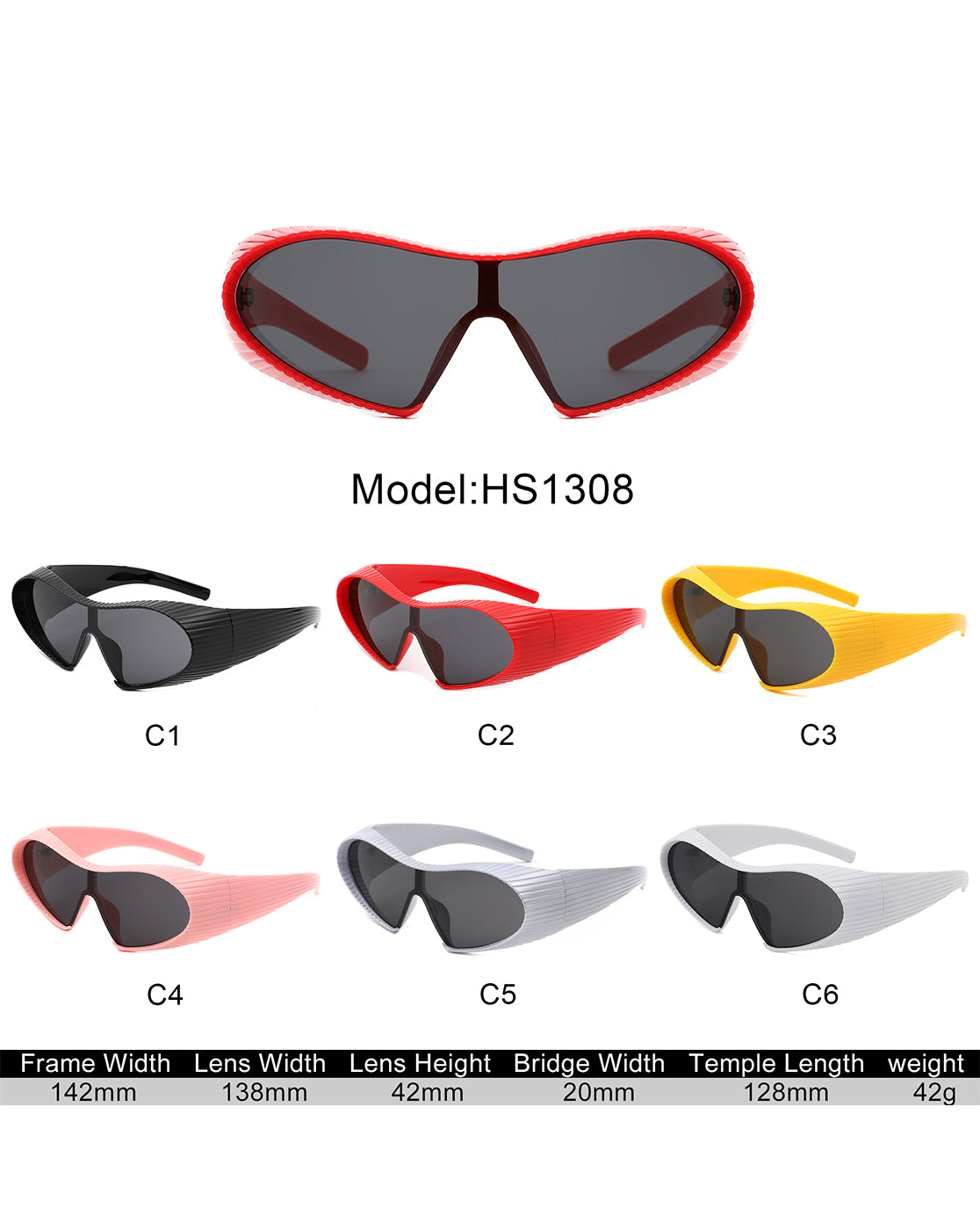 Ascary Oversized Winged Bar Shield Sunglasses with stylish wraparound design and polycarbonate lenses, offering UV protection.