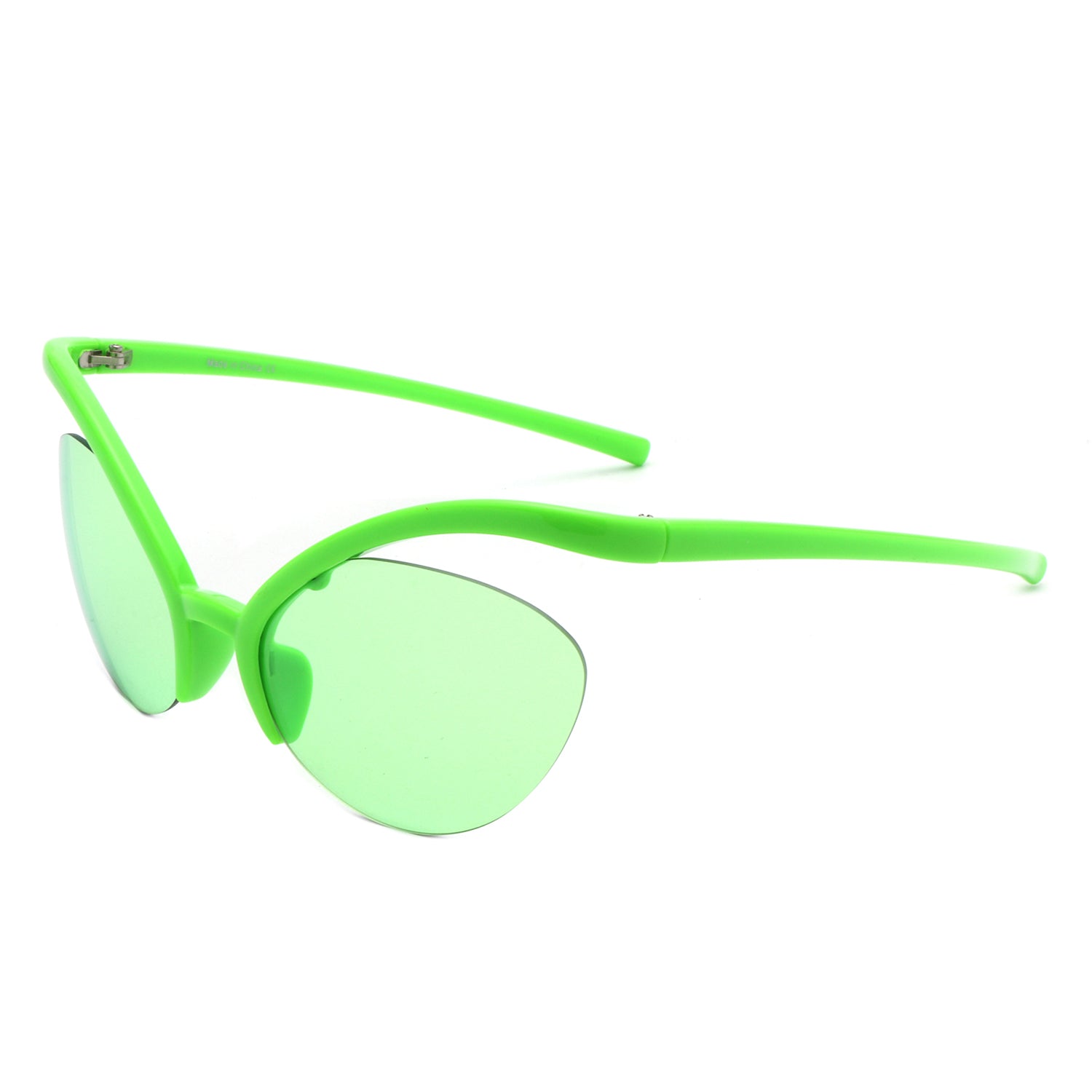 Astrein Rimless Futuristic Oval Irregular Fashion Cat Eye Sunglasses with a unique design and UV protection.