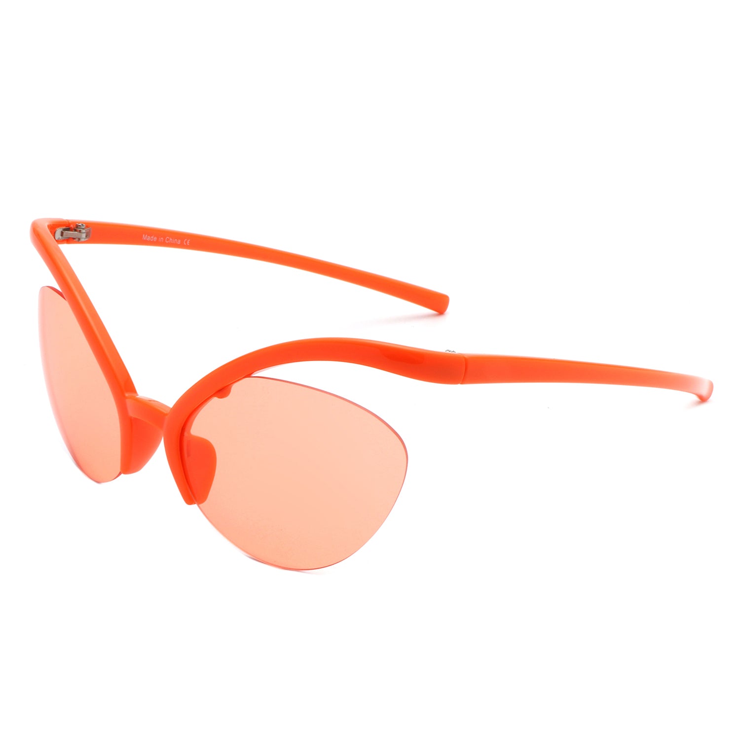 Astrein Rimless Futuristic Oval Irregular Fashion Cat Eye Sunglasses with a unique design and UV protection.