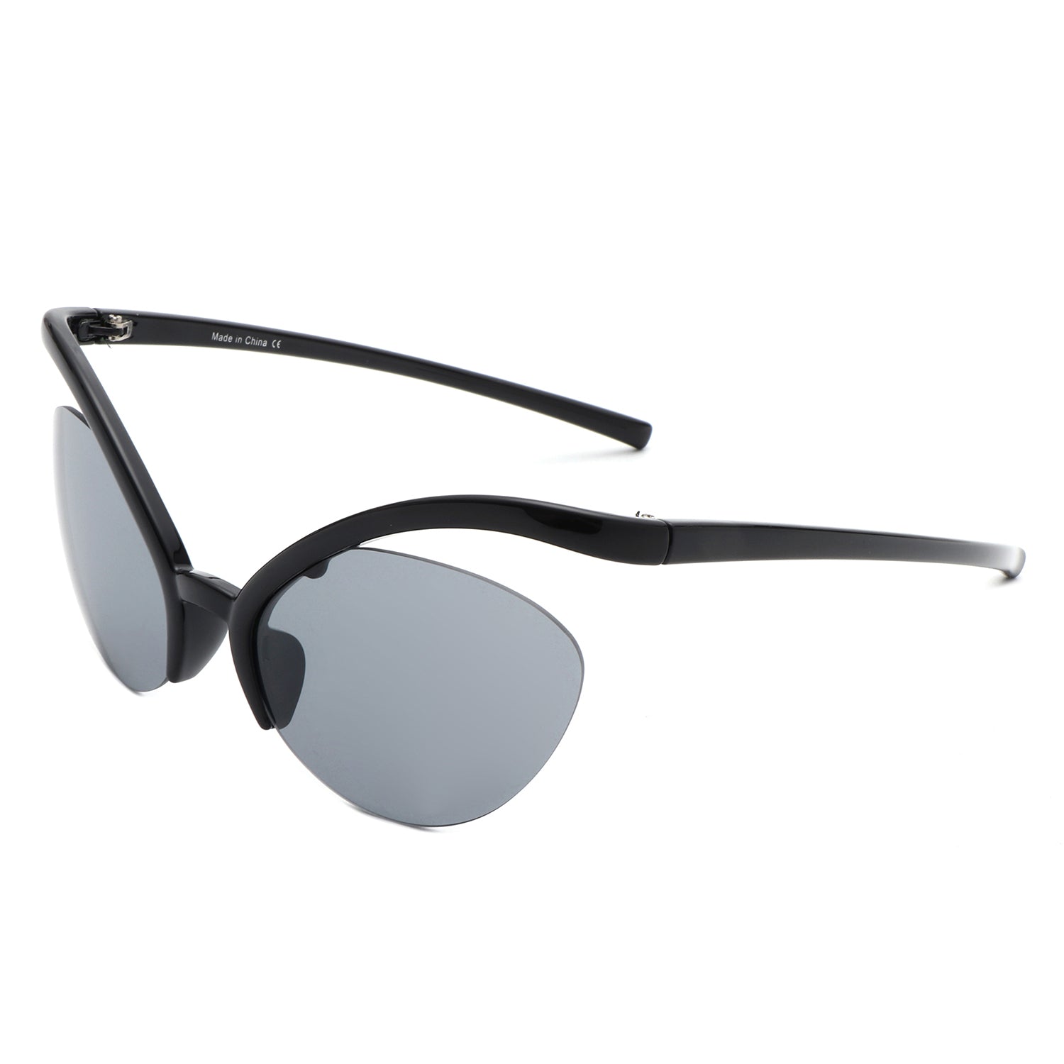 Astrein Rimless Futuristic Oval Irregular Fashion Cat Eye Sunglasses with a unique design and UV protection.