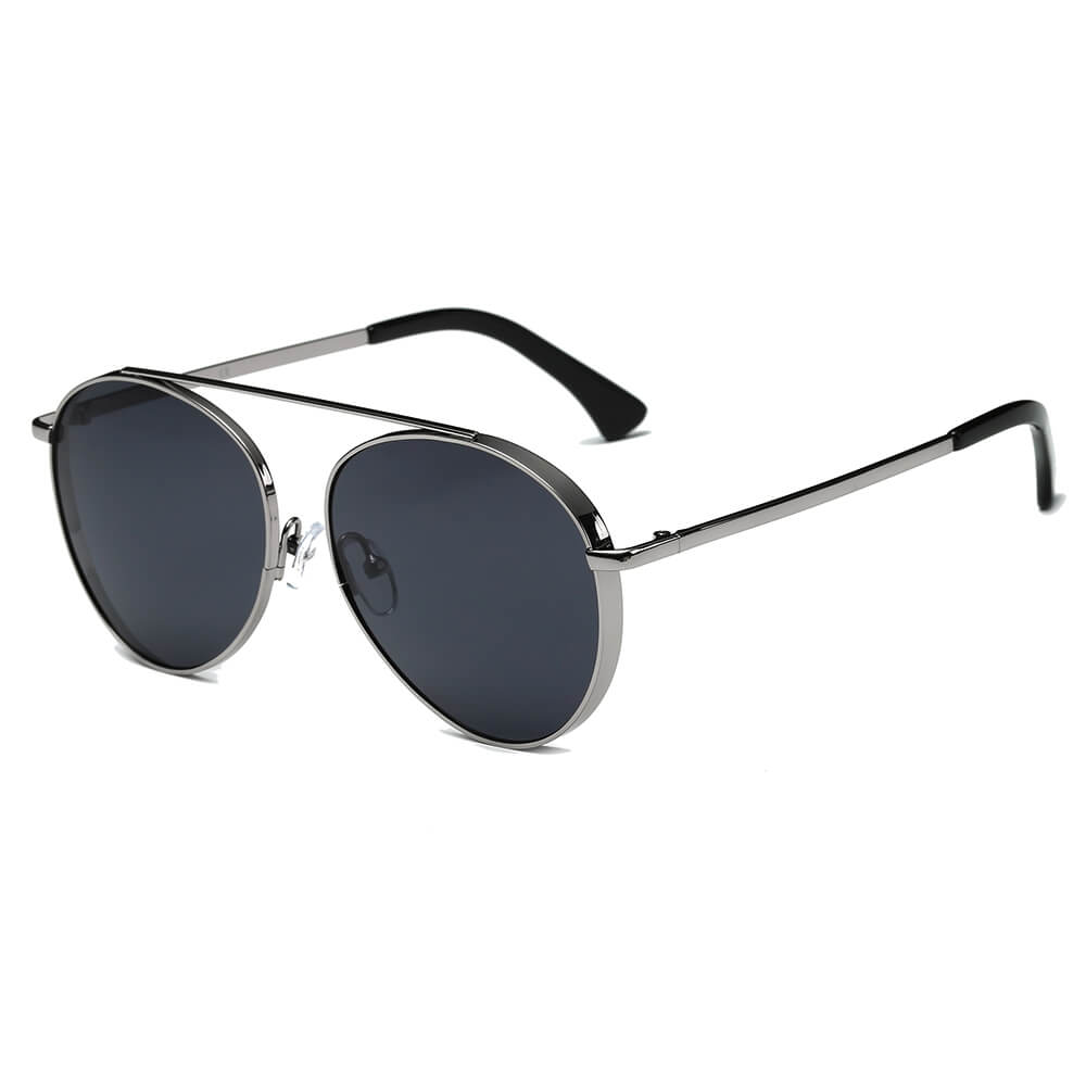 Bethel Retro Mirrored Lens Teardrop Aviator Sunglasses with sleek metal frames and colorful mirrored lenses, perfect for outdoor events.