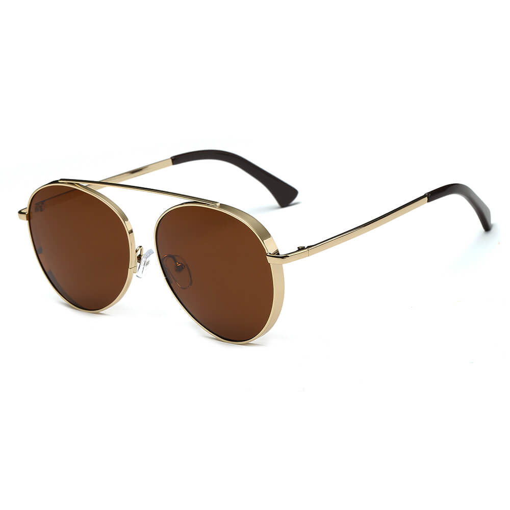 Bethel Retro Mirrored Lens Teardrop Aviator Sunglasses with sleek metal frames and colorful mirrored lenses, perfect for outdoor events.