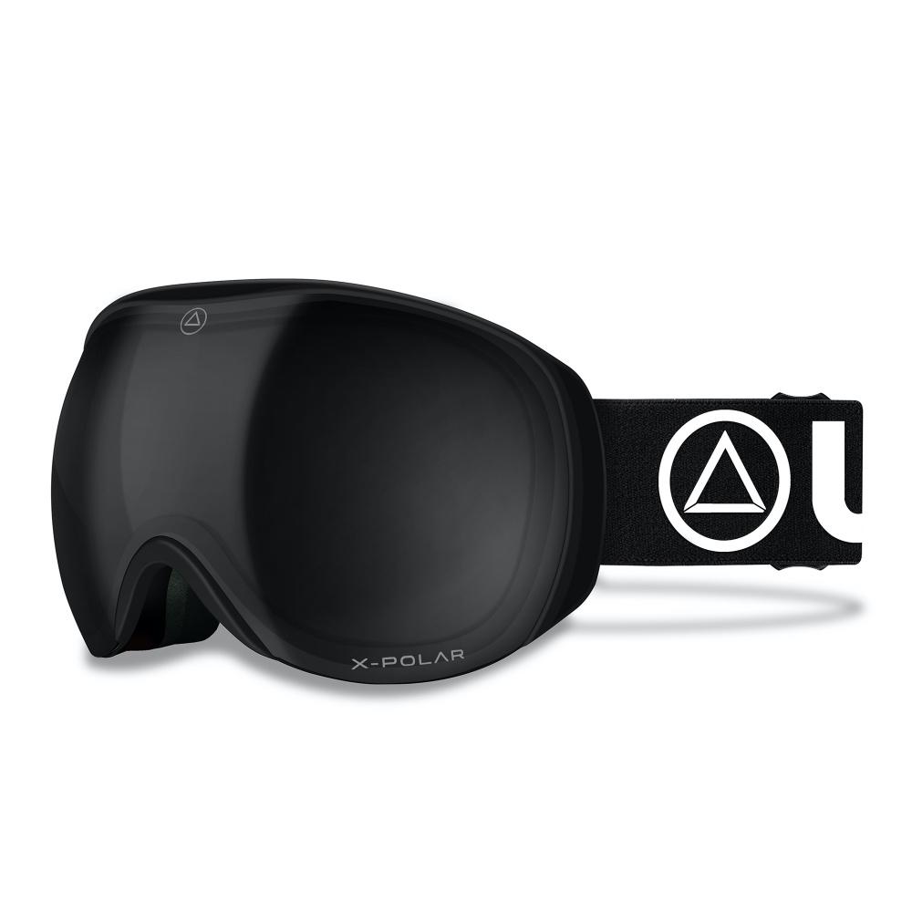 Blizzard Black/Black ski goggles featuring advanced X-POLAR optics and a lightweight frame, ideal for skiing and snowboarding.