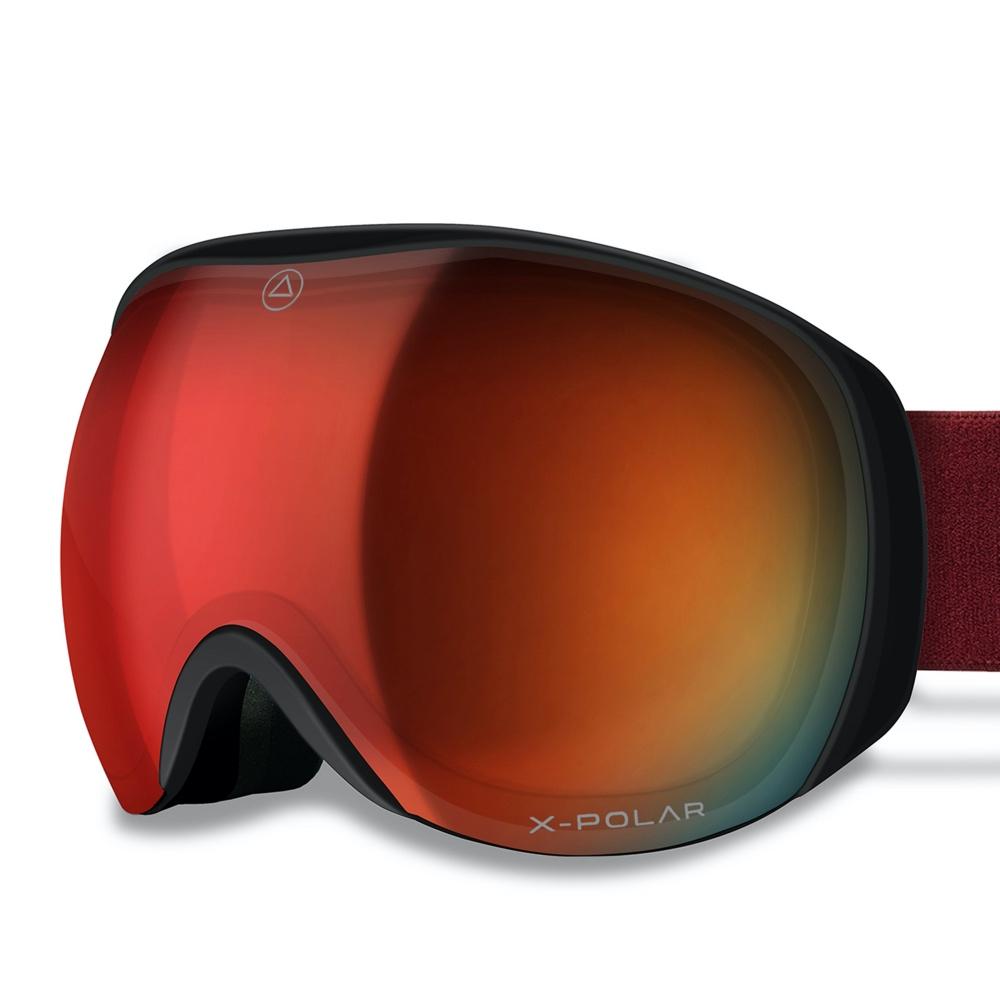 Blizzard Black/Red ski goggles featuring advanced X-POLAR optics and a stylish design, perfect for skiing and snowboarding.