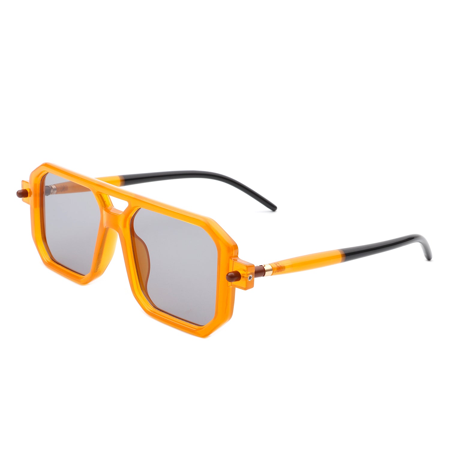 Bluebird Retro Square Flat Top Brow-Bar Fashion Sunglasses with a stylish design and UV protection.