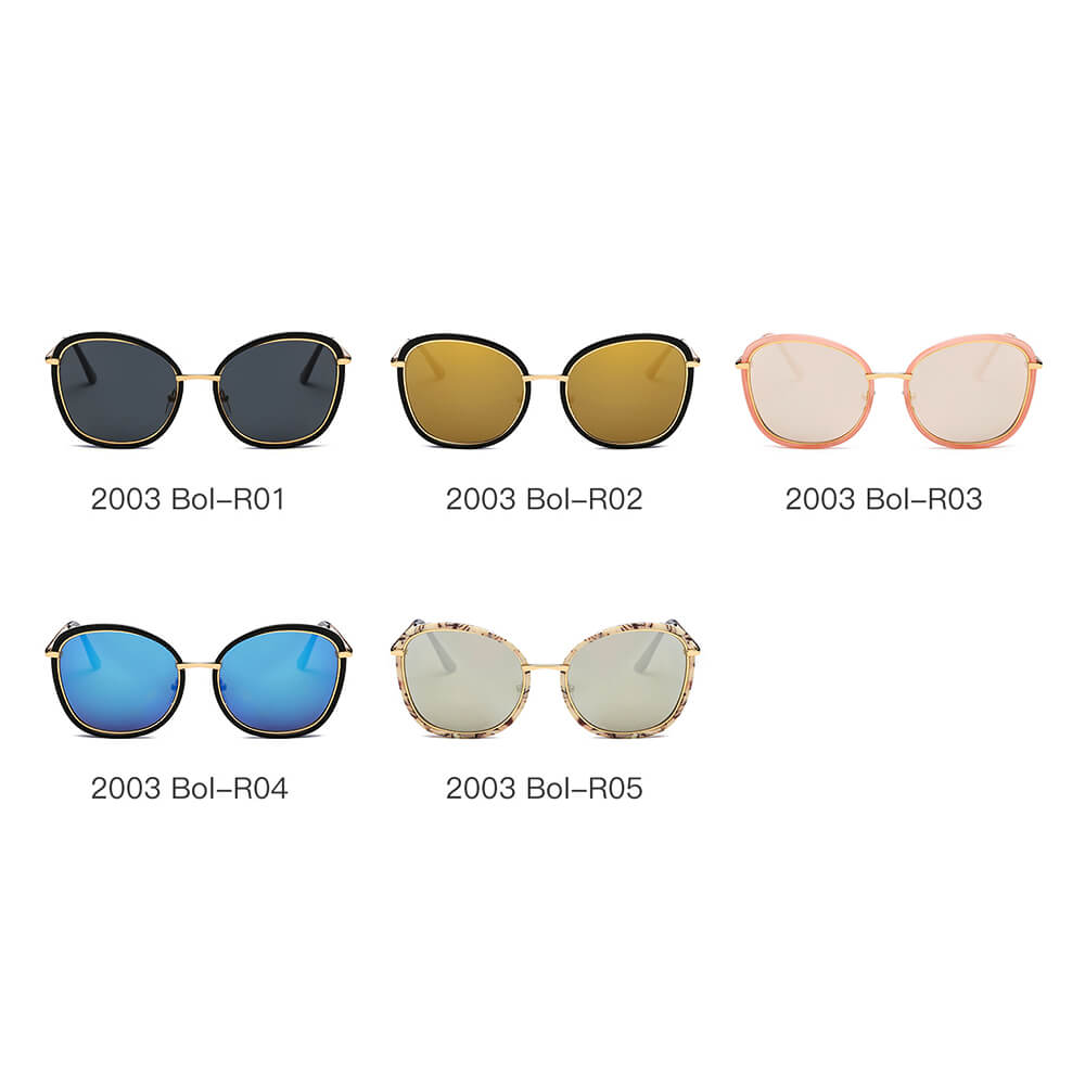 BROOKVILLE Women Round Cat Eye Oversize Sunglasses in various colors, showcasing their unique design and stylish appeal.